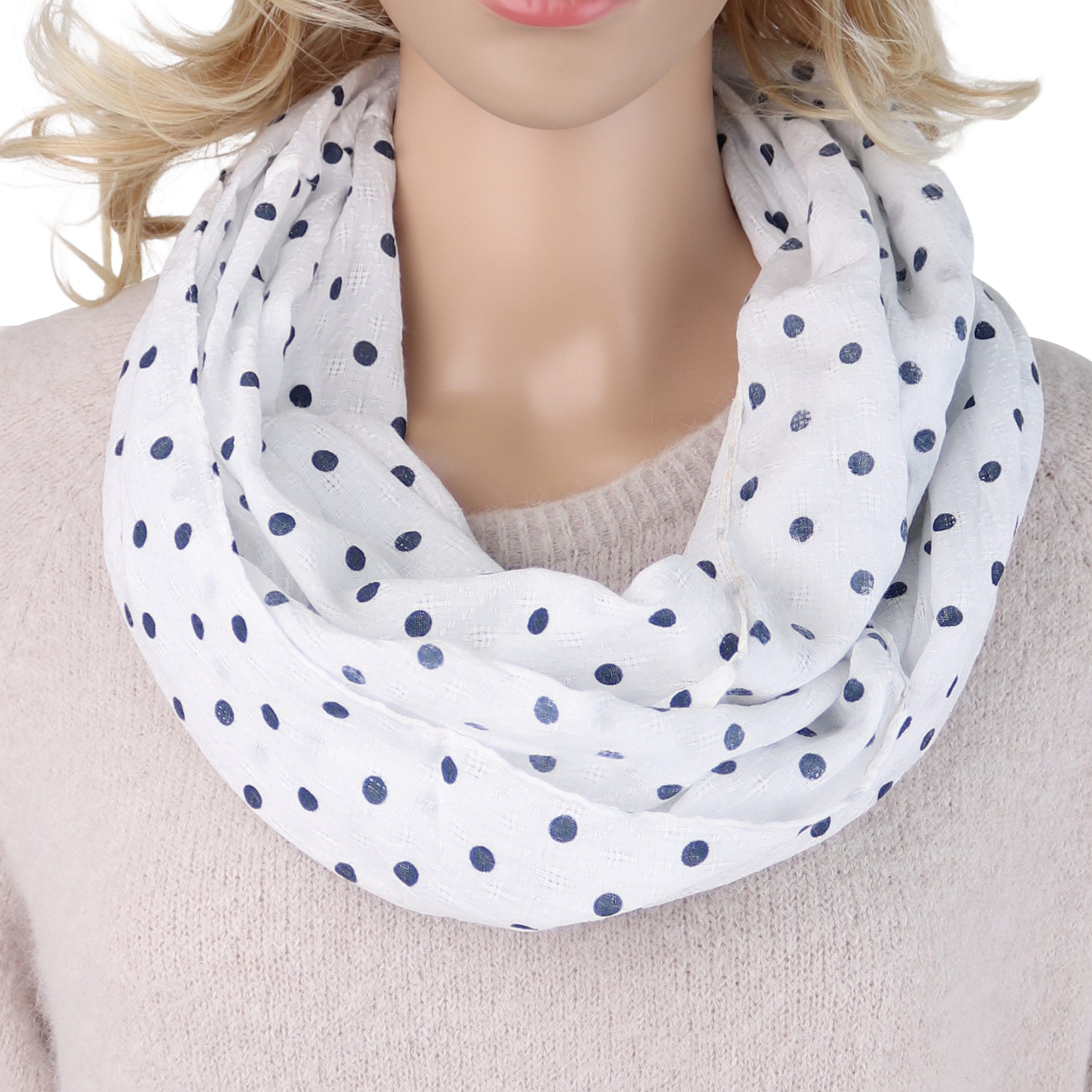 Loop Damen Schal mit Paisley Punkte Weich aus 100% Baumwolle