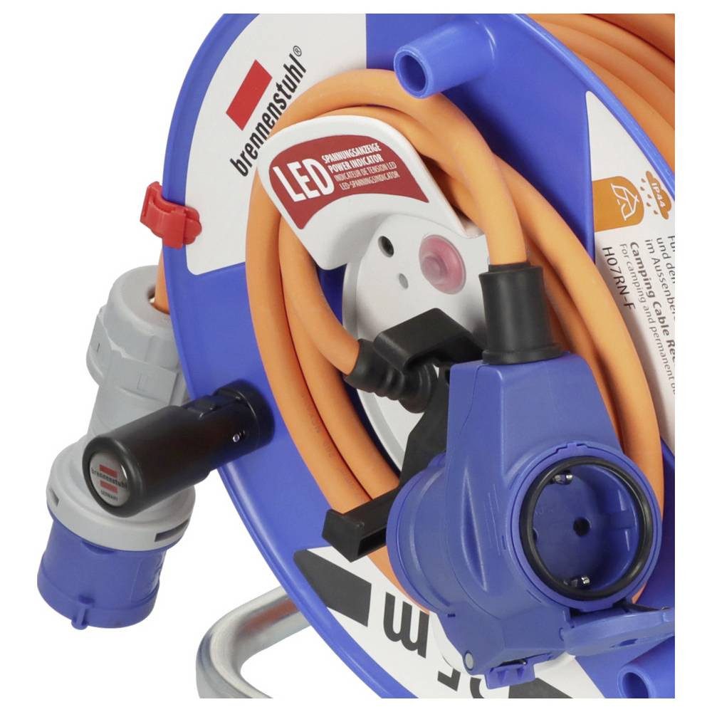 Brennenstuhl 1182470200 Camping-Kabeltrommel 25 m Orange CEE-Stecker 16 A 3polig Kabeltrommel – Bild 5 von 5