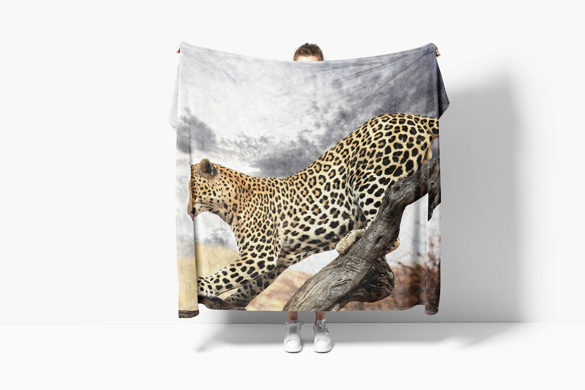 (1-St), Handtuch Art Sinus Kuscheldecke Handtücher mit Handtuch Jaguar Tiermotiv Saunatuch Strandhandtuch Raubkatze, Baumwolle-Polyester-Mix