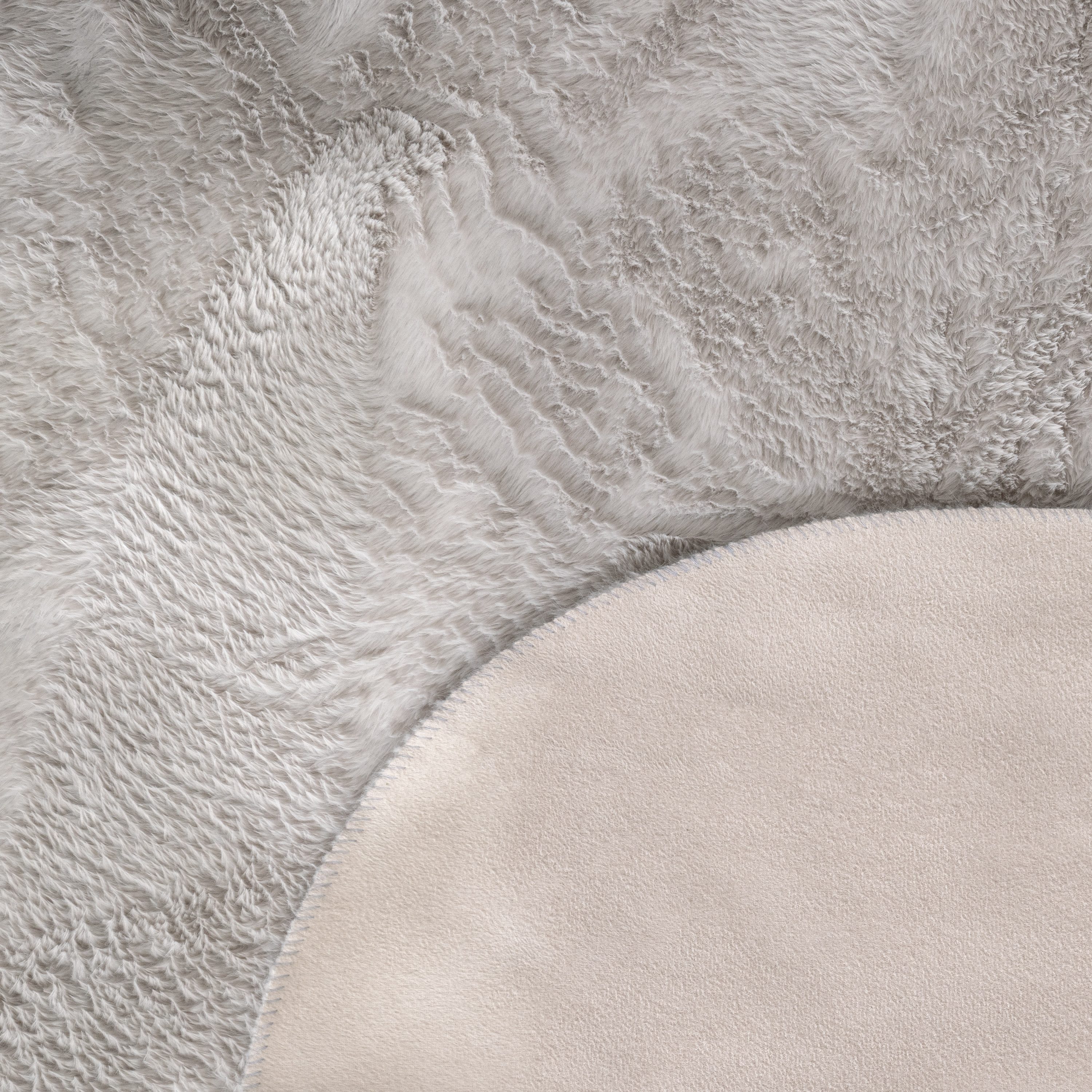 Paco Home Fellteppich Pelt 640, fellförmig, Höhe: 16 mm, Kunstfell, Uni Farben, sehr weicher Flor