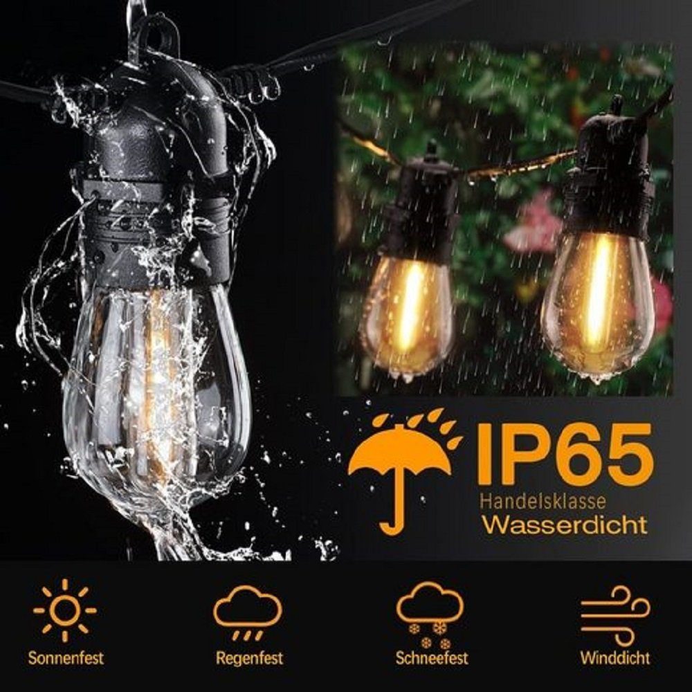 Elegear LED-Lichterkette S14 IP65 Weihnachtsdeko Ersatzbirnen, Lichterkette warmweiß, 0,1W 4PCS, Für
