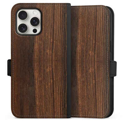 DeinDesign Handyhülle Nussbaum Holzoptik Holz Nußbaum Holzlook, Apple iPhone 15 Pro Max Hülle Handy Flip Case Wallet Cover