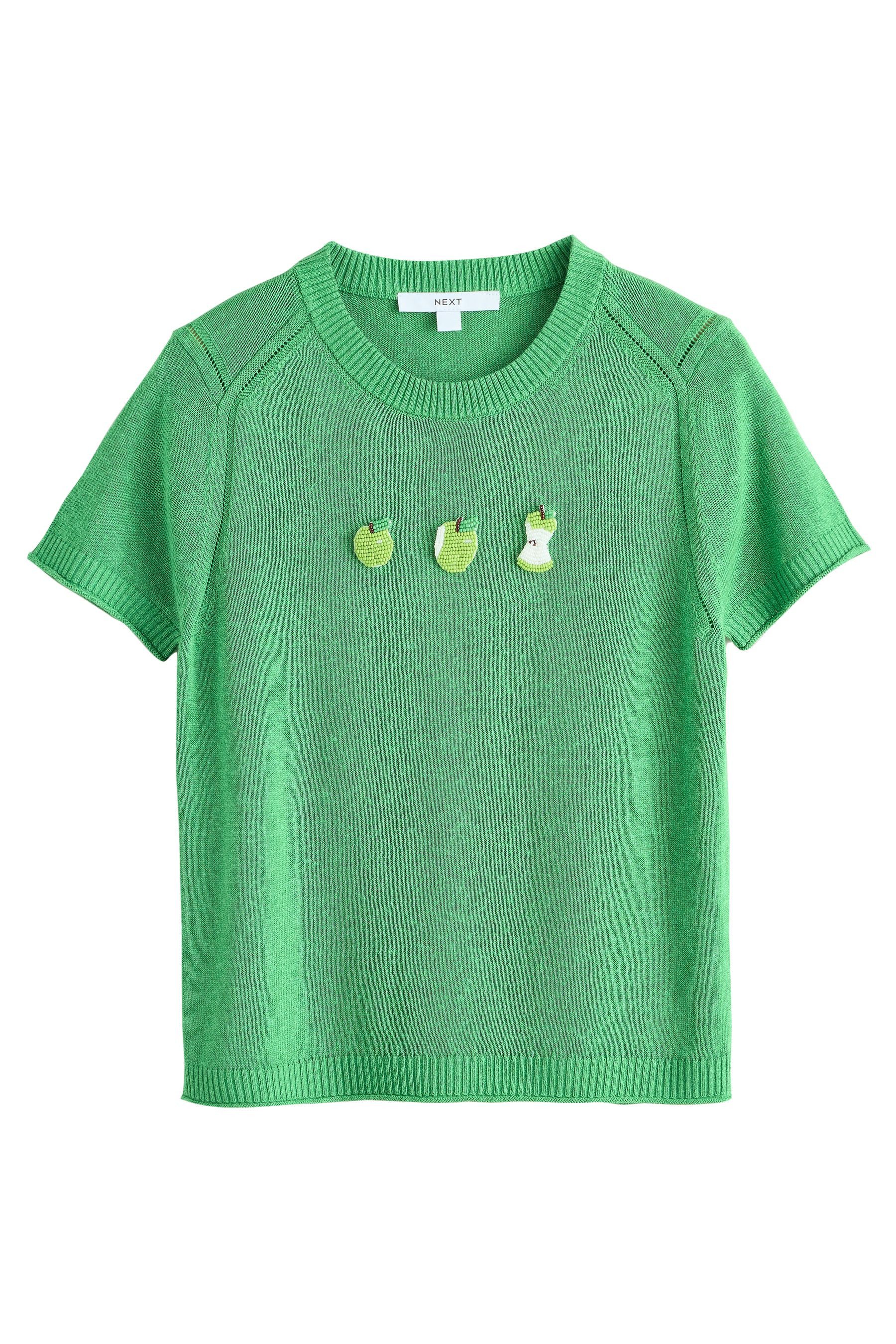 Next T-Shirt Kurzarm-Sweatshirt mit Rundhalsausschnitt + Leinen (1-tlg)