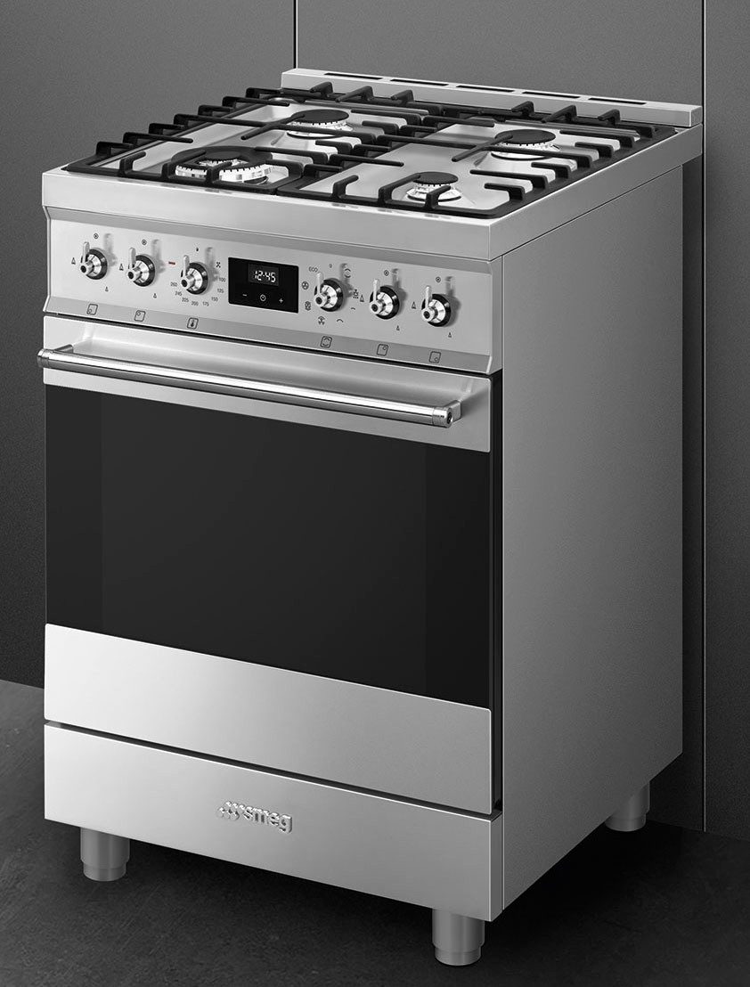 Smeg Gas-Standherd Symphony C6GMXD2, Vapor Clean, Material Garraum: Ever Clean Emaillierung