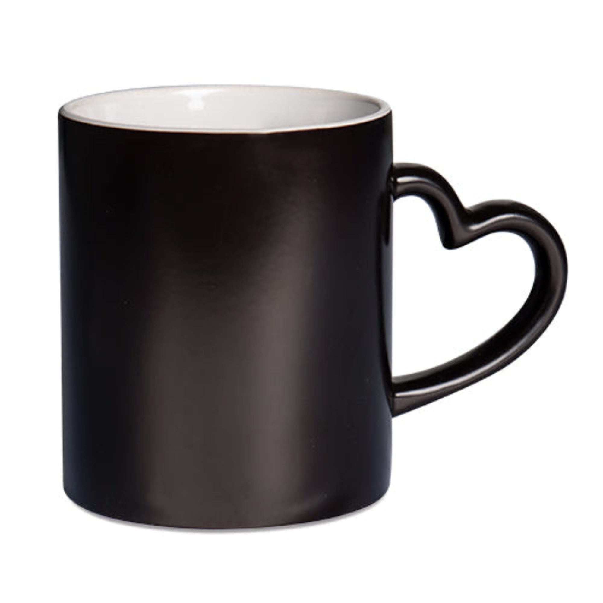 PlottPrint Tasse Magic Farbwechseltasse Sublimationsrohling 330 ml, 1-tlg., Keramik, wärmeempfindlicher Farbwechsel, herzförmiger Henkel