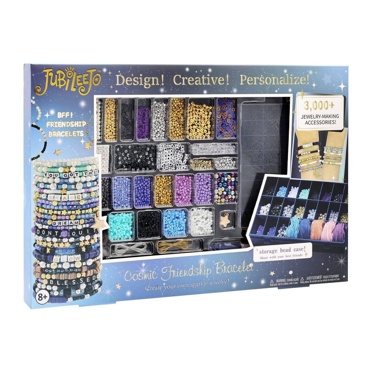 Björn&Schiller Bastel-Armband 3000+ Perlen Armbänder Bastelset, Multicolor Perlen Elastische Schnüre, Ideal für Anfänger und Fortgeschrittene, Sicher und Zertifiziert