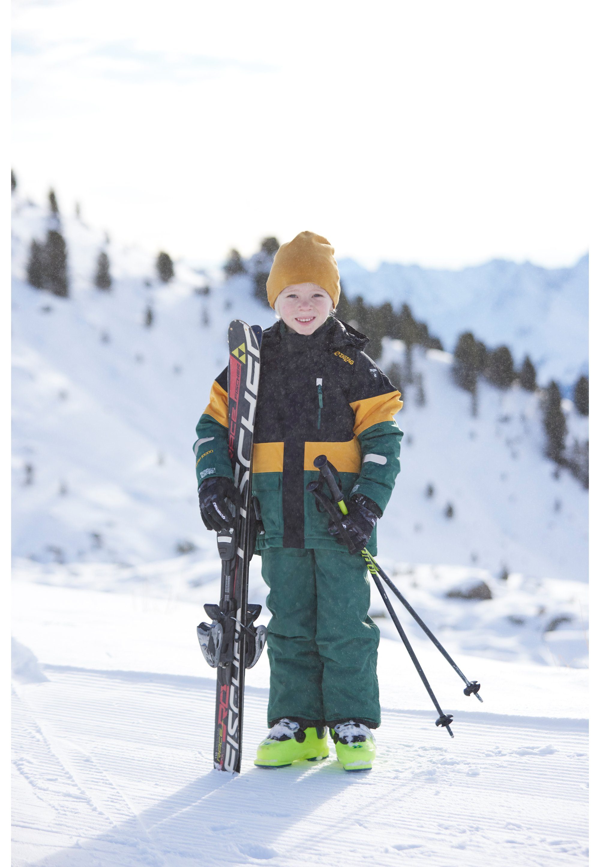 dunkelgrün wind- Taylora mit Skijacke TPU-Membran ZIGZAG und wasserdichter