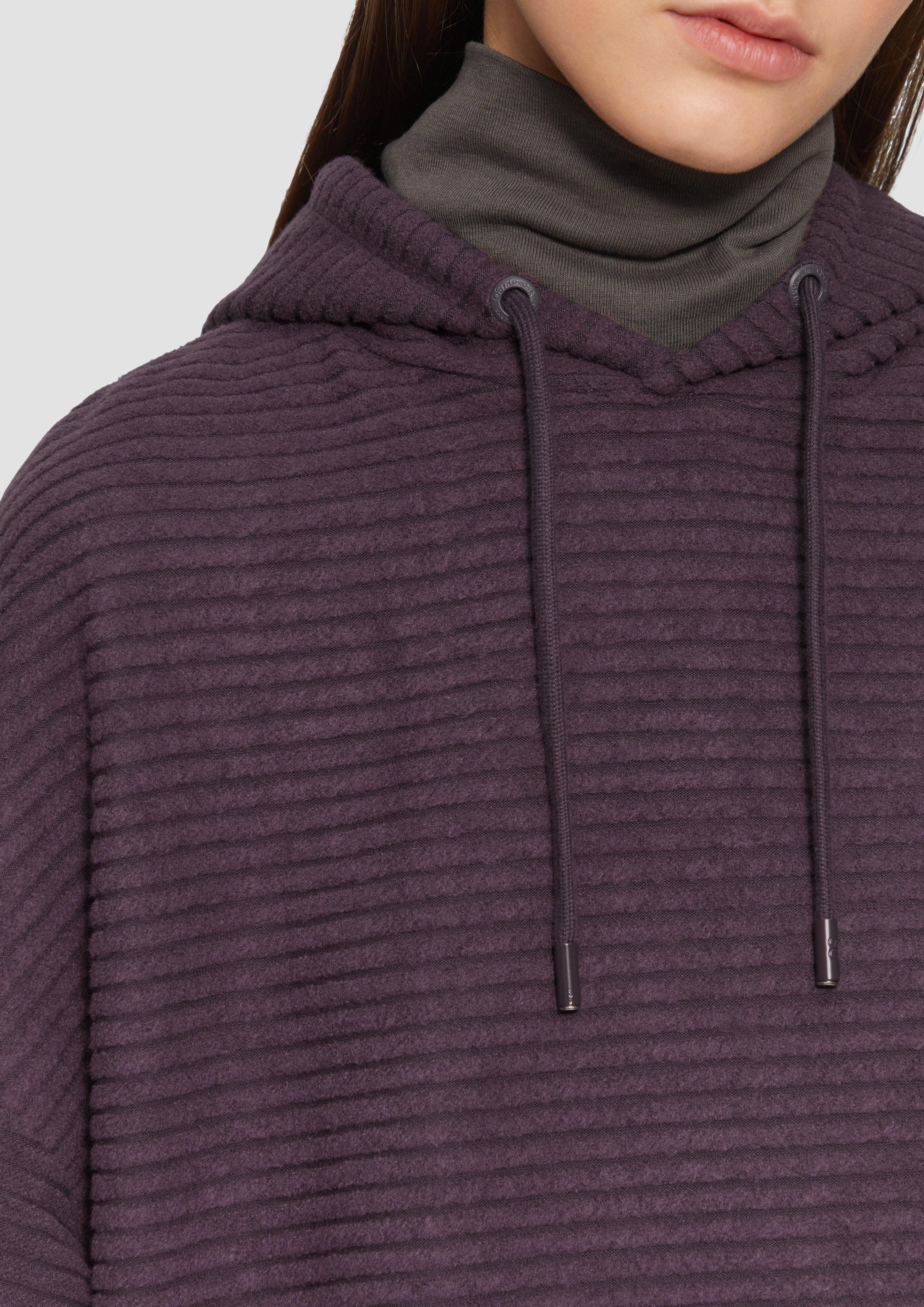 QS Sweatshirt Hoodie mit Rippstruktur günstig online kaufen