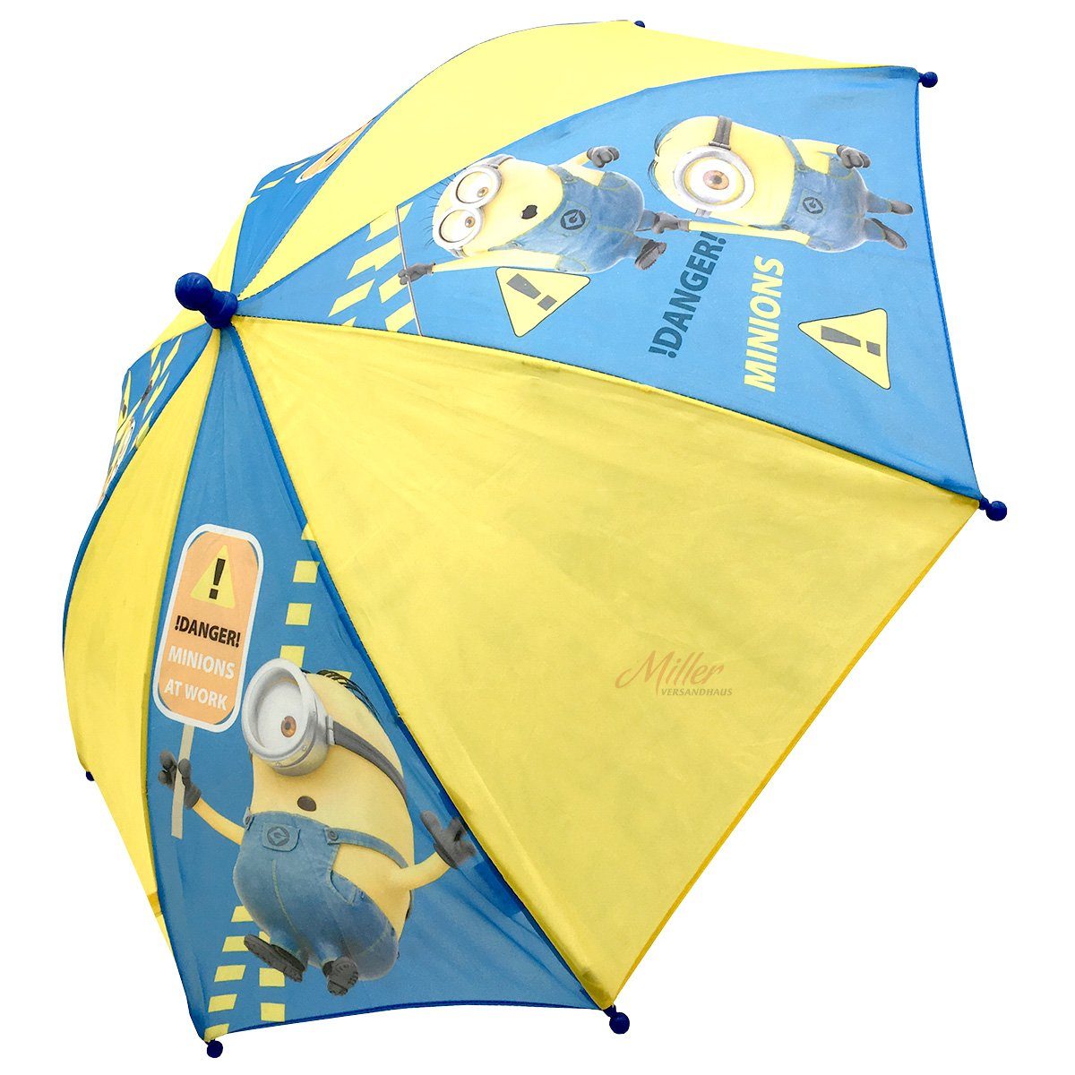 Minions Stockregenschirm Kinder Regenschirm, 65 cm, blau/gelb