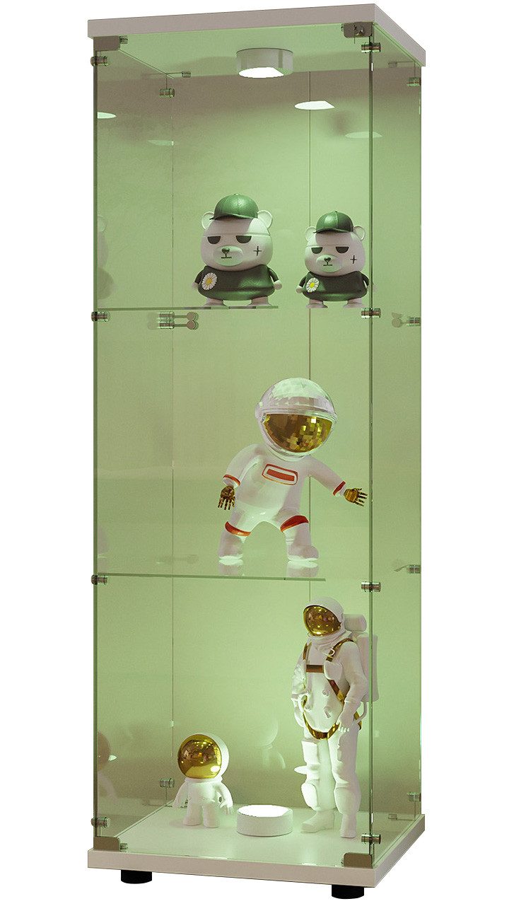 FUROKOY Glasvitrine Vitrinenschrank mit Glastüren Beleuchtung günstig online kaufen