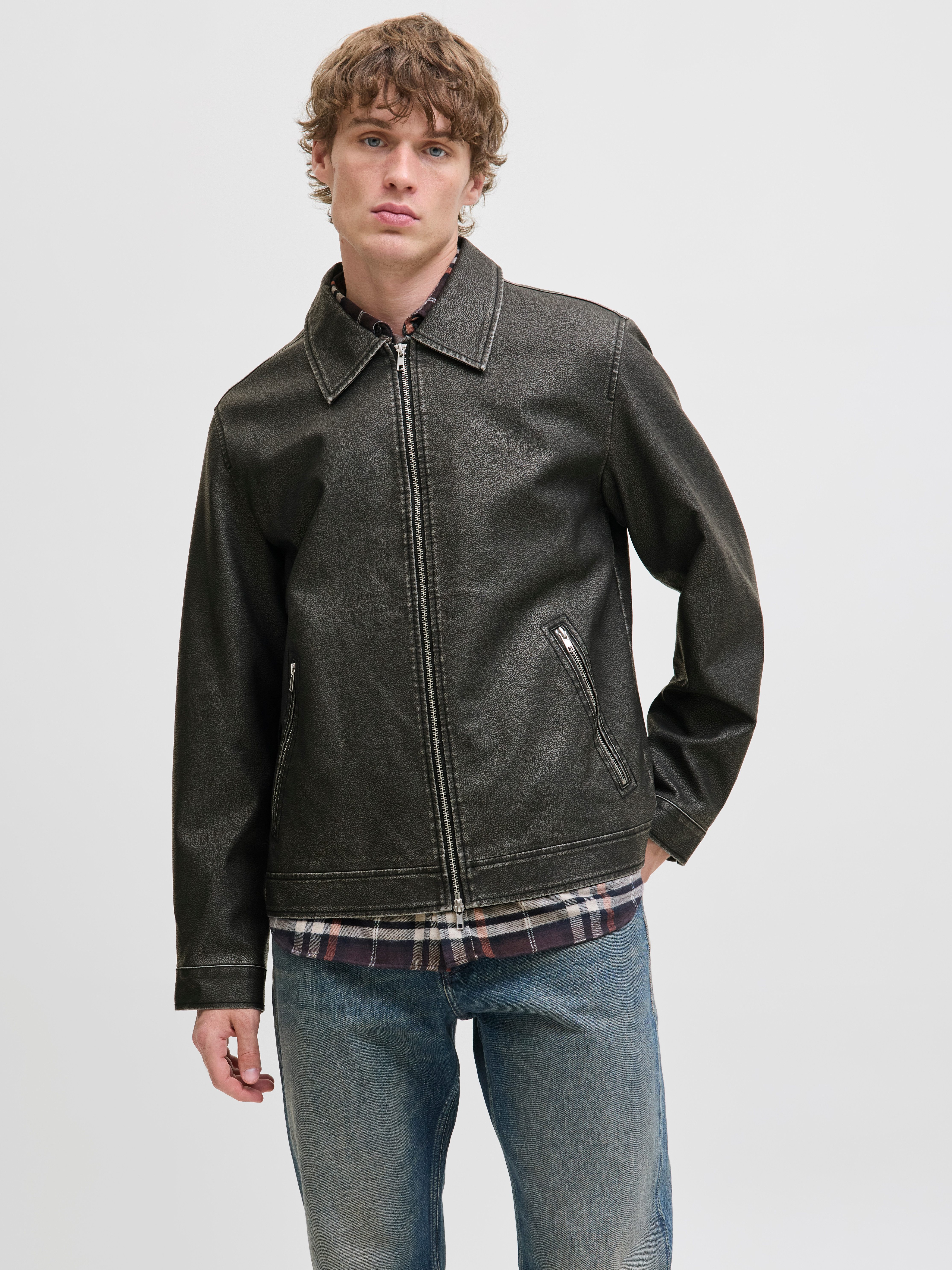 Jack & Jones Bikerjacke JJECASABLANCA PU JACKET NOOS mit Fronttaschen günstig online kaufen