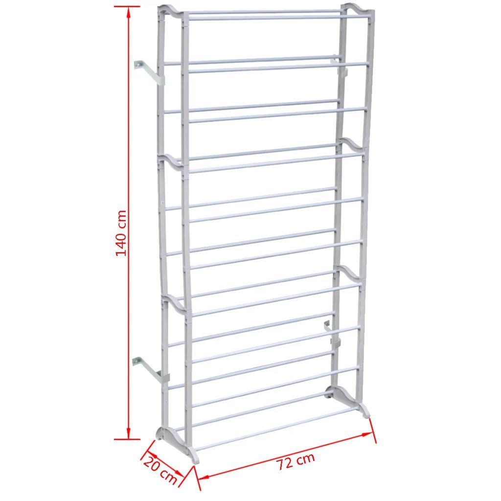 vidaXL Schuhschrank 72 x 20 x 140 cm Schuhregal für 40 Paar Schuhe Schuhschrank 140cm