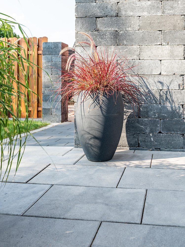 Diephaus Terrassenplatte RUSTICA WEIß-SCHWARZ 60/40/4 CM