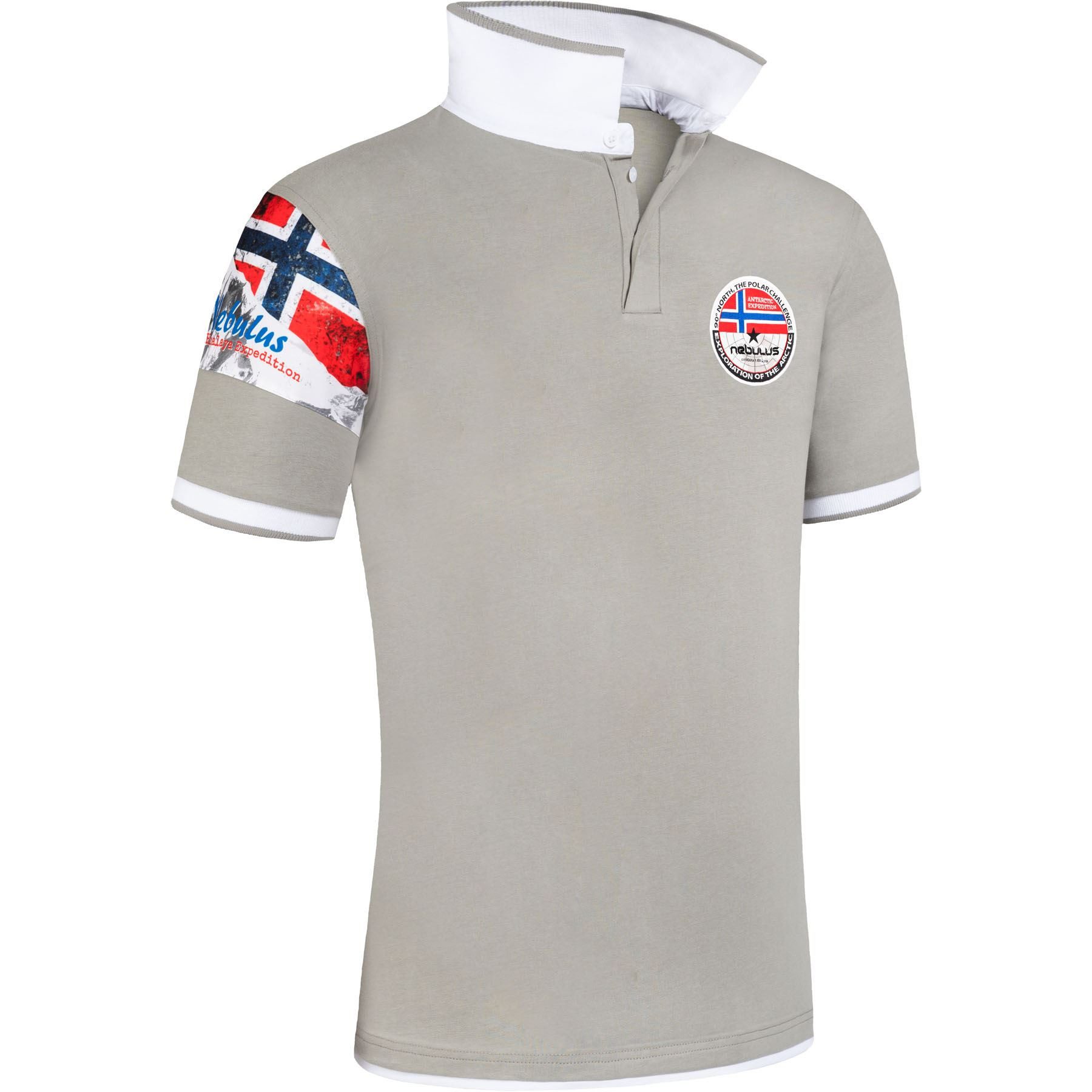 Poloshirt PARAS, P5491 - Herren, grau-weiß, XXL