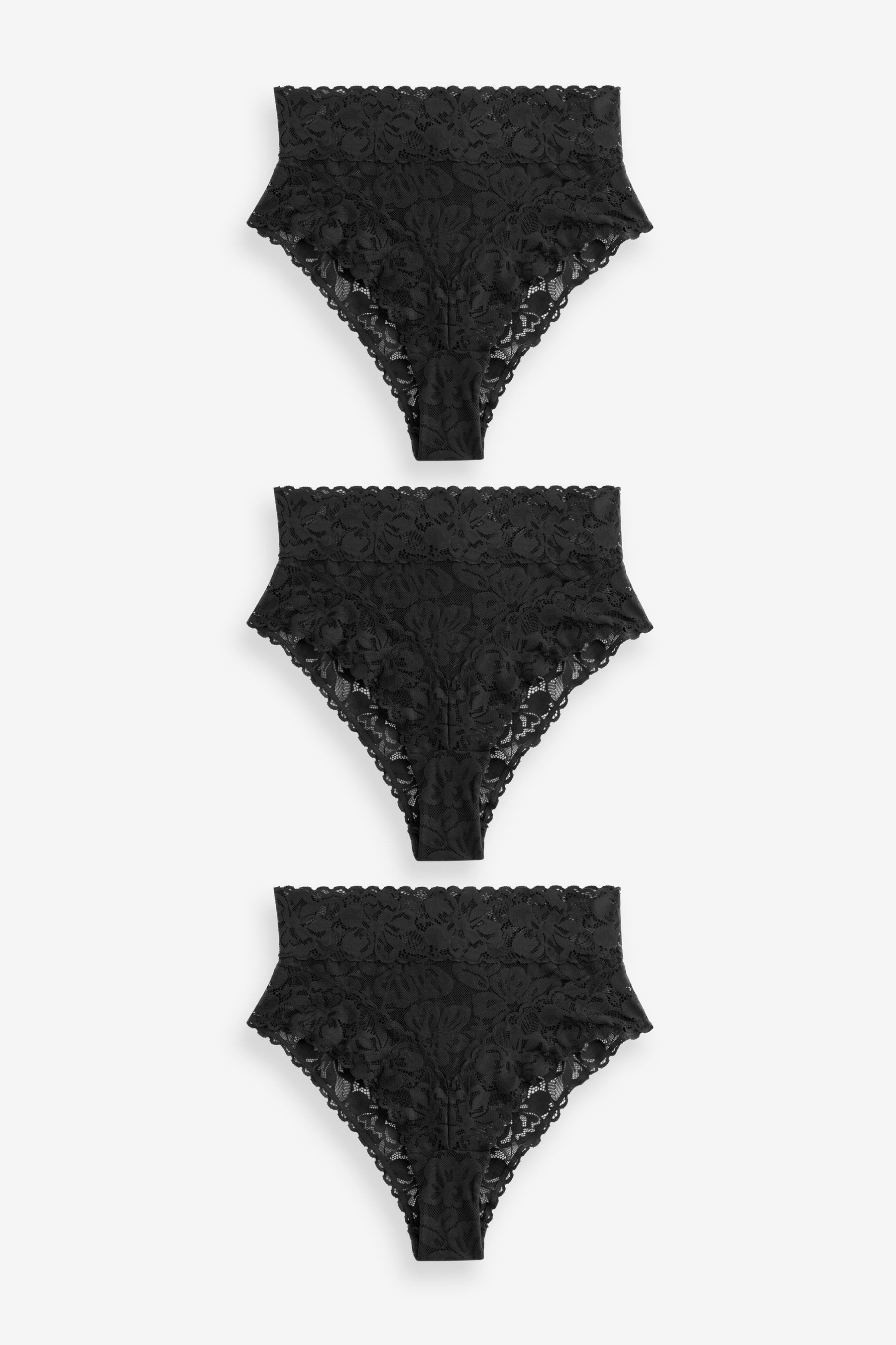 Taillenslip 3er-Pack Taillenslips mit floraler Spitze