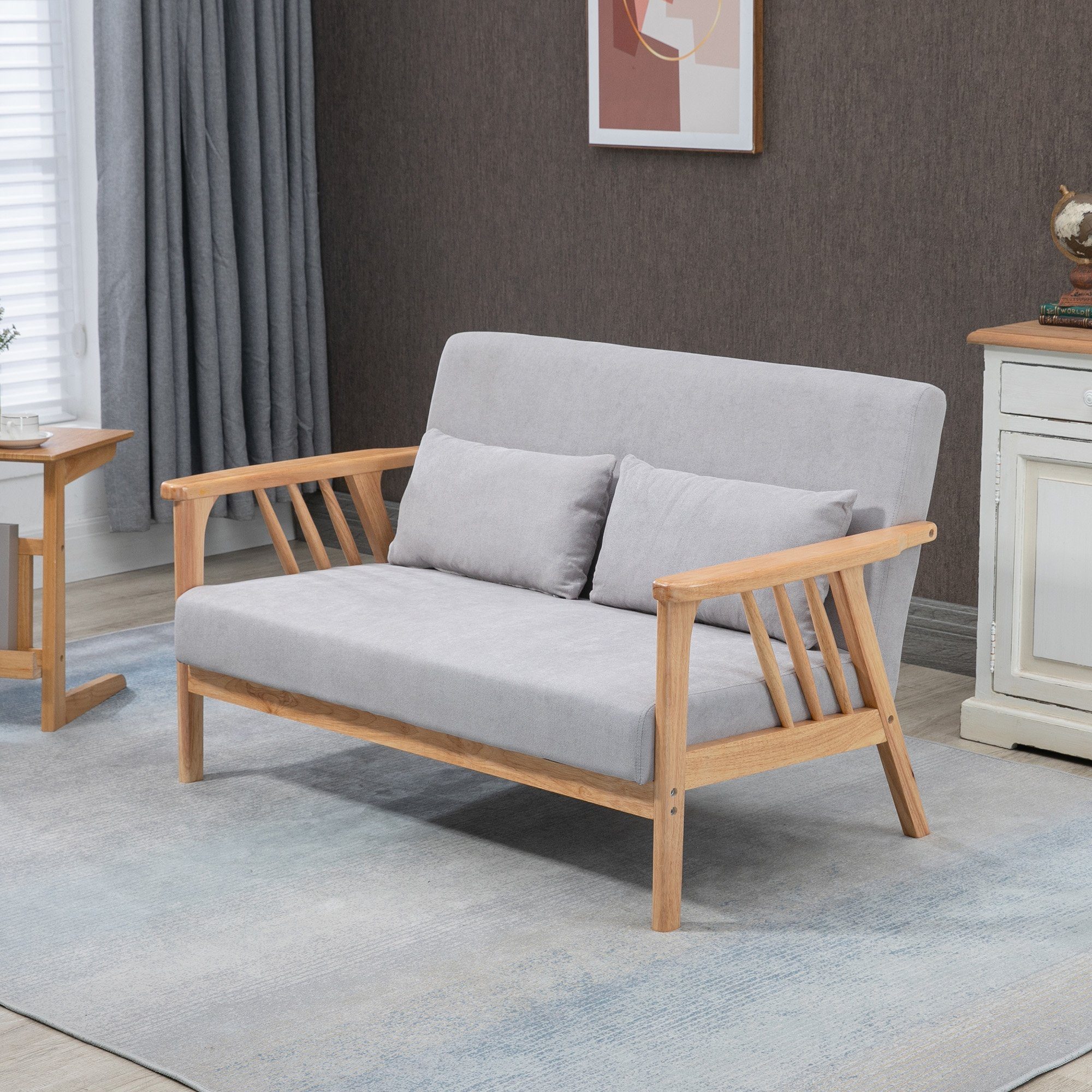 HOMCOM 2-Sitzer Zweisitzer Doppelsofa mit Armlehne, günstig online kaufen