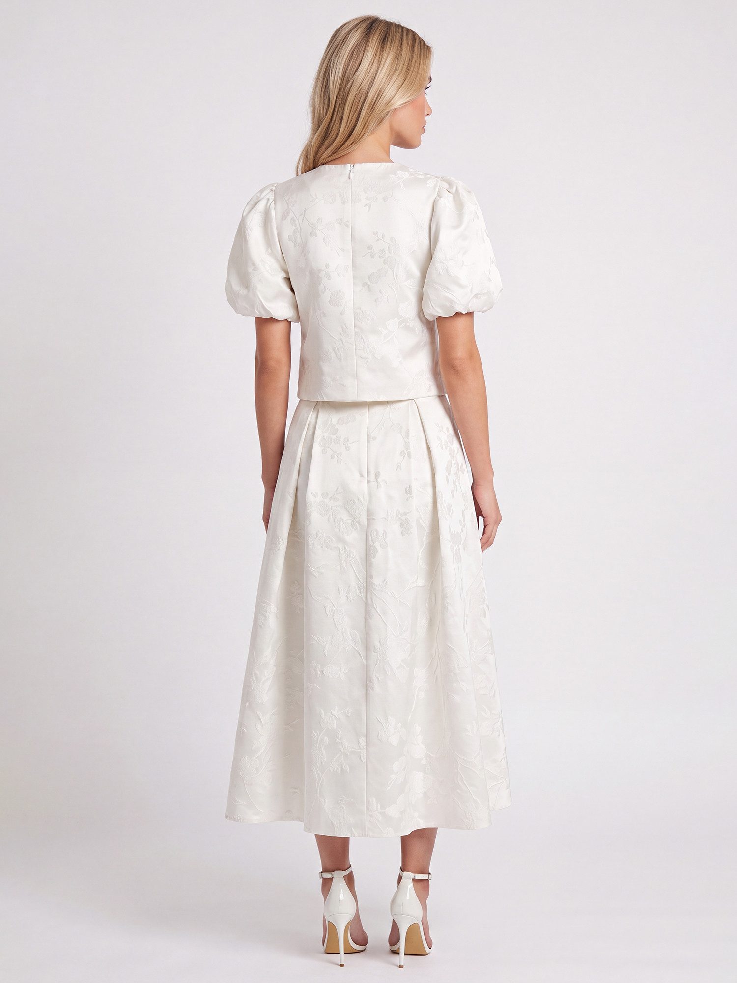 Apart Midirock aus Jacquard mit Blütendessin