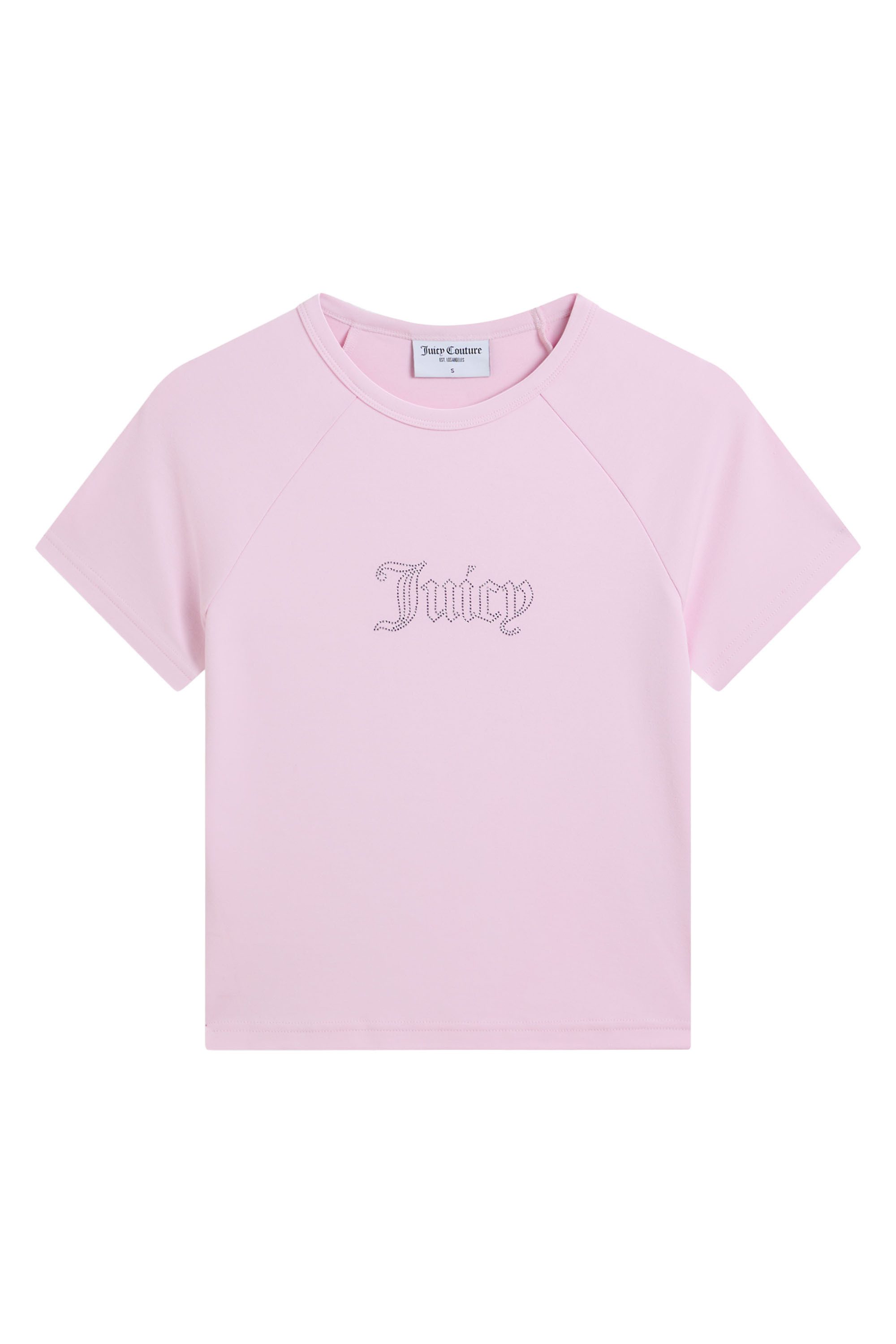 Juicy Couture T-Shirt JUICY BABY TEE. Damen T-Shirt Damen, Schriftzug, Sportshirt, Logoprint, mit Glitzer, Sale