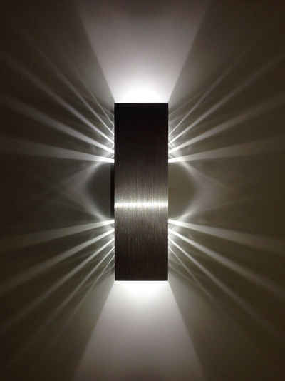 SpiceLED LED Wandleuchte ShineLED, Weiß (4200 K), LED fest integriert, Weiß, 6 Watt, Lichtfarbe weiß, dimmbar, indirekte Beleuchtung mit Schatteneffekt, Up & Down Licht, mit Schalter