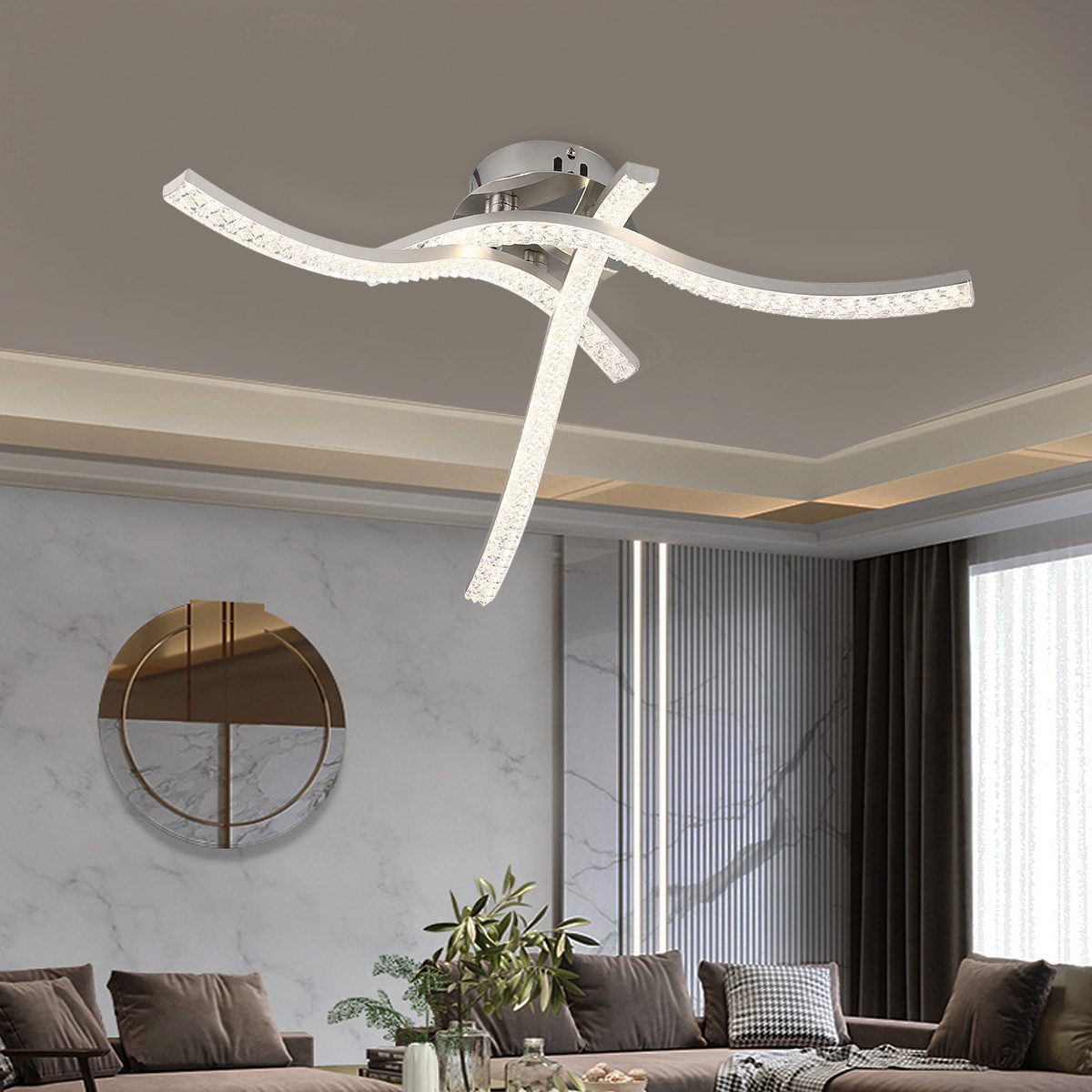 oyajia Deckenleuchte Kristall LED Deckenlampe 3/4 günstig online kaufen