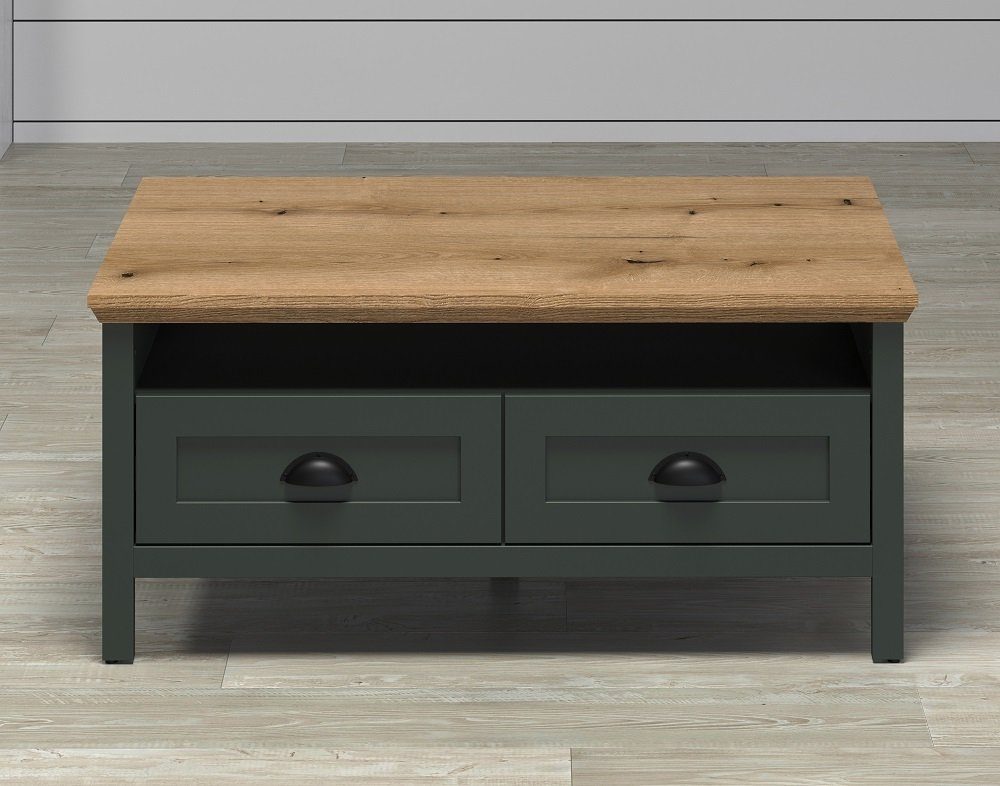 trendteam Couchtisch Couchtisch Stanton, Tannengrün / Eiche (no-Set), Breite 101 cm,Tischplatte aus Holzwerkstoff