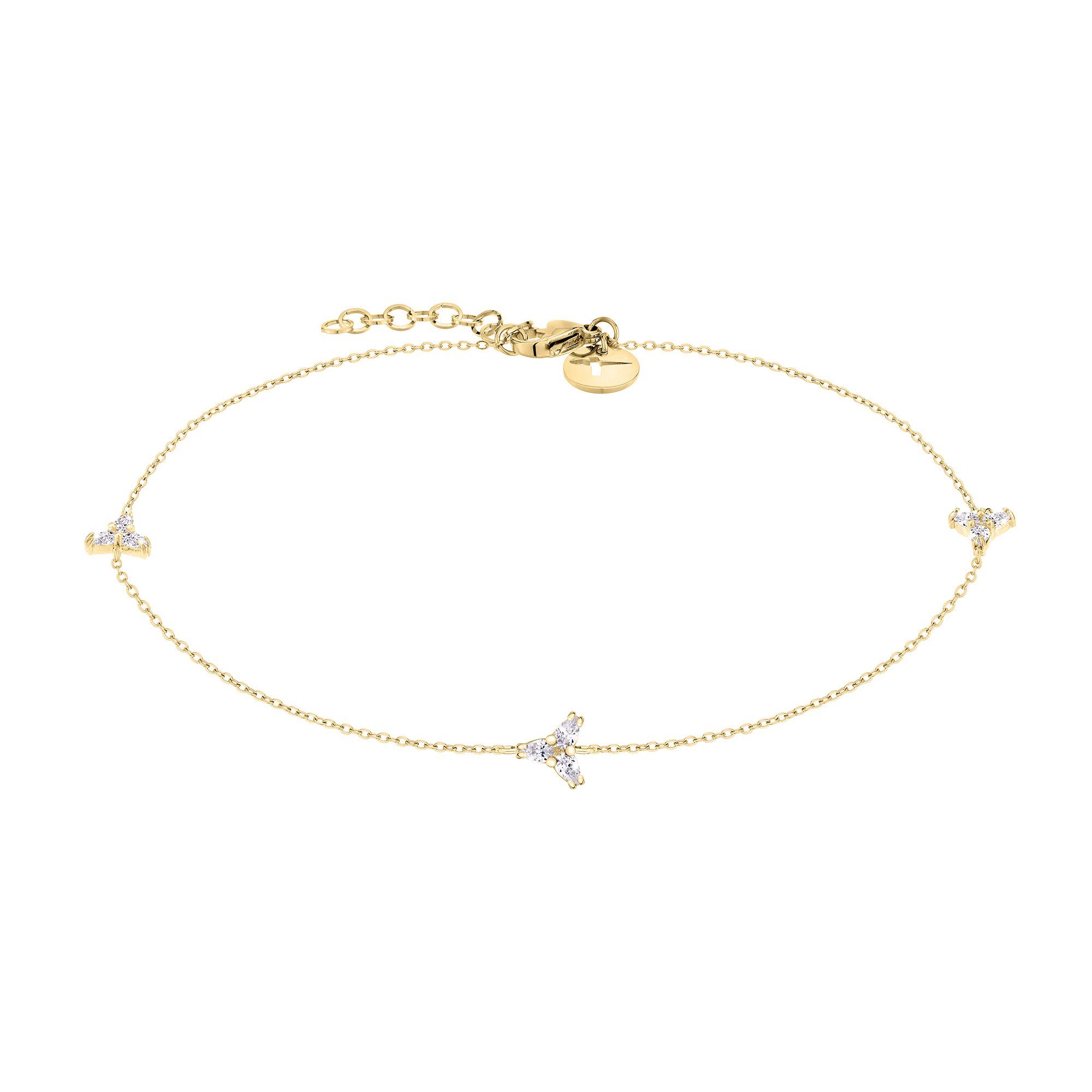Tamaris Fußkette Sparkle Flowers Edelstahl