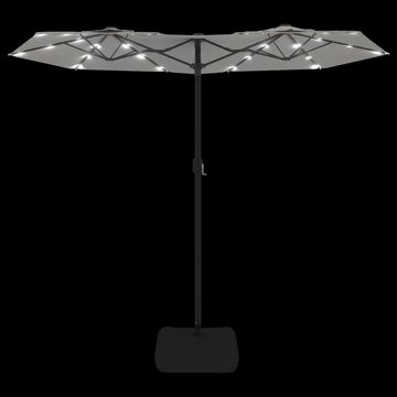 furnicato Sonnenschirm Doppelsonnenschirm mit LEDs Sandweiß 316x240 cm