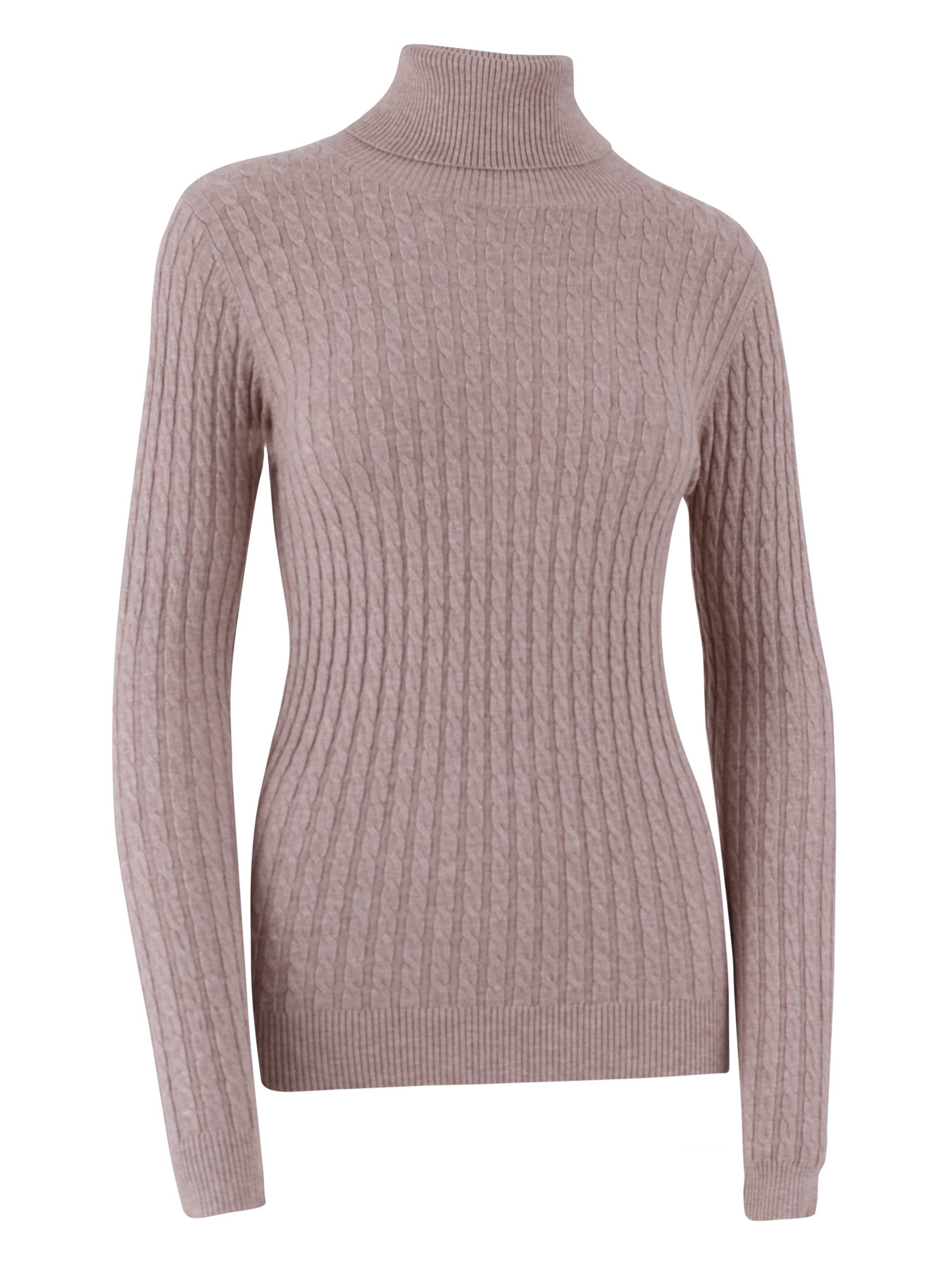 YC Fashion & Style Rollkragenpullover One Size, Zopfmuster, verschiedene Farben in Unifarbe