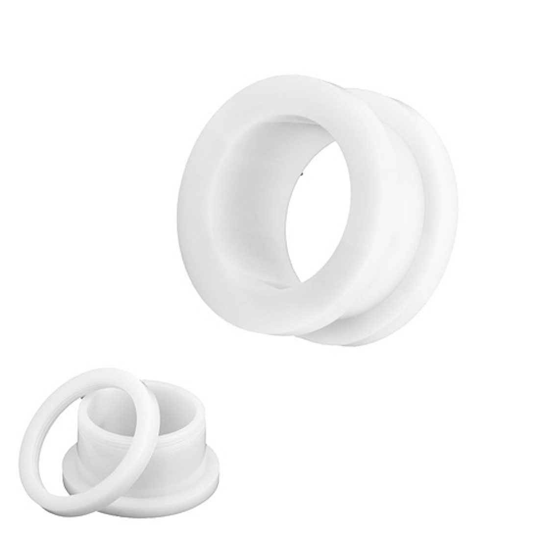 Taffstyle Plug Flesh Schraub Tunnel Kunststoff Weiß 16mm, Ohrpiercing Ohr Ear Flesh Tunnel Plug Piercing