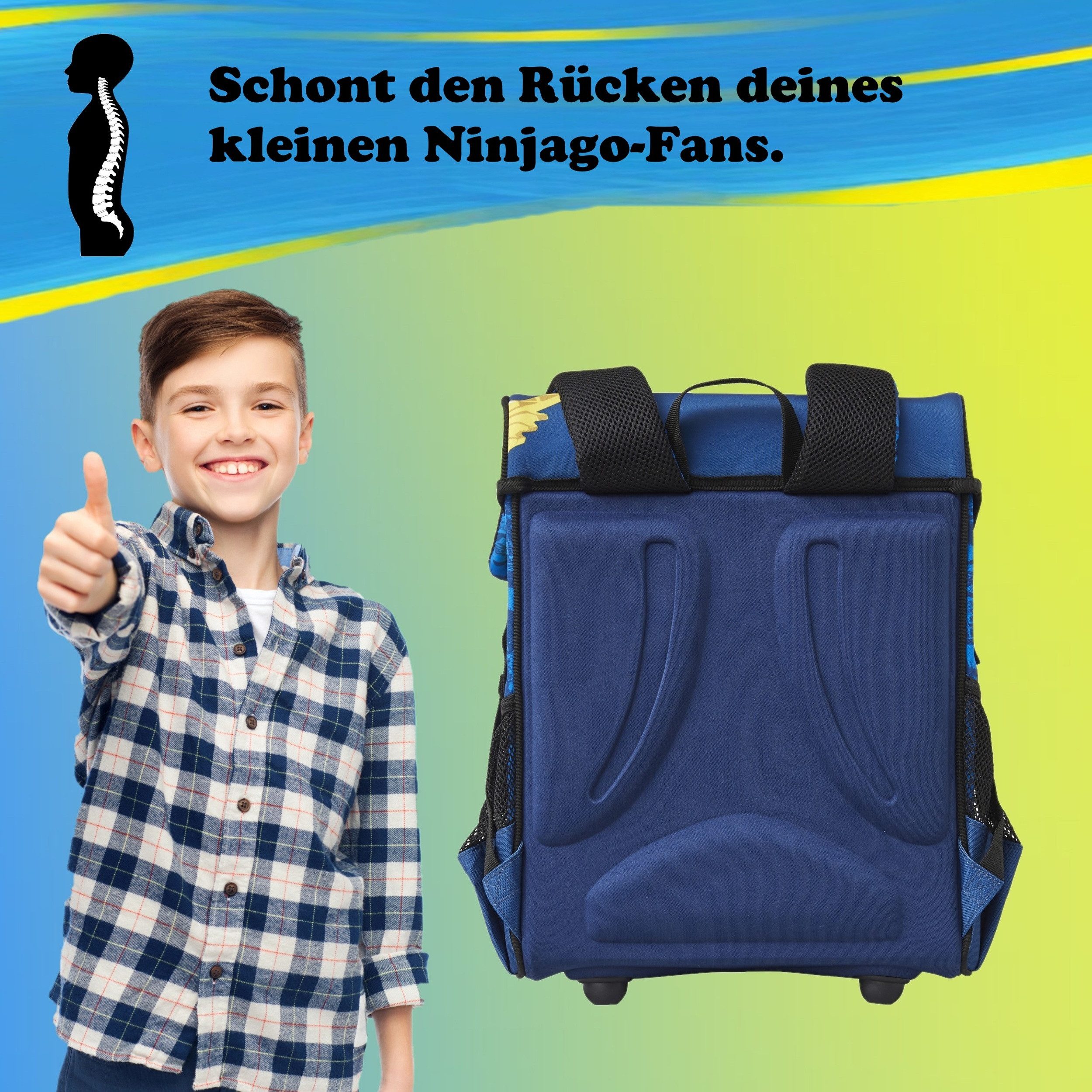 LEGO® Bags Schulranzen Lego Ninjago Einschulungs-Set "Easy" mit gefüllter Federmappe (Set, 6-tlg., Grundset mit Federmappe, Schlamper Turn- und Geldbeutel), ab  – Bild 3 von 5