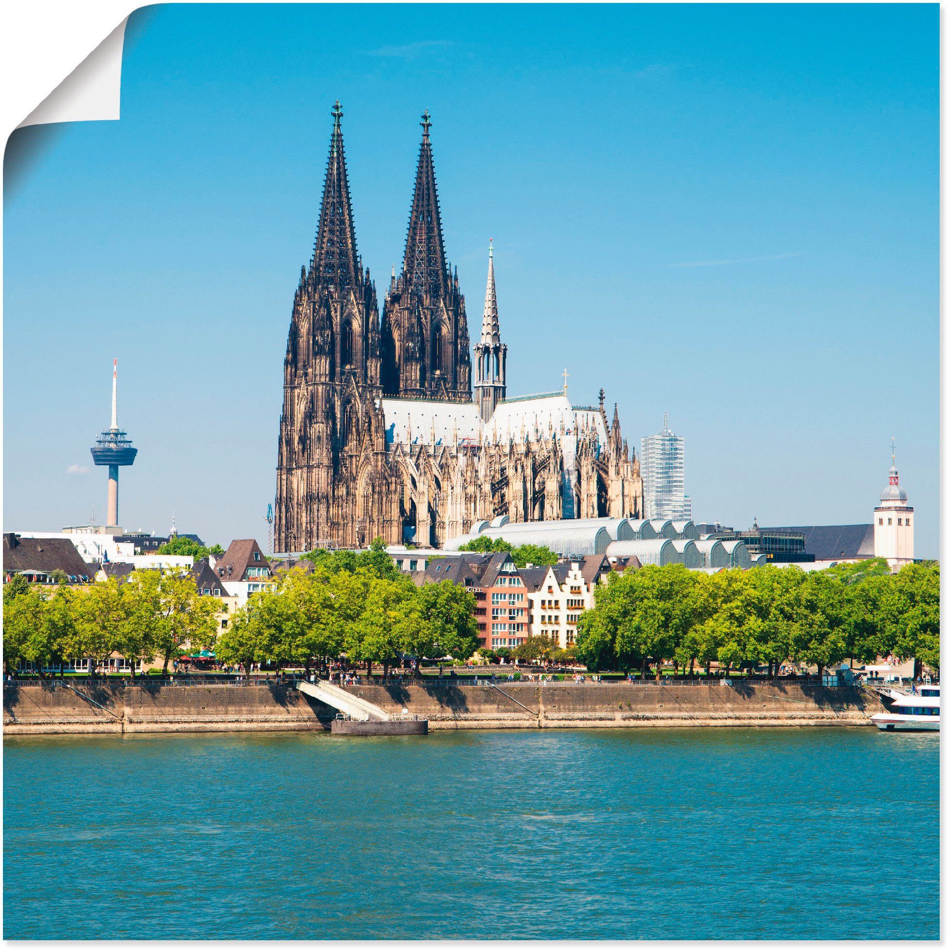 Kölner Dom, St), als versch. in Größen Poster Leinwandbild, (1 oder Wandaufkleber Wandbild Artland Gebäude Alubild,