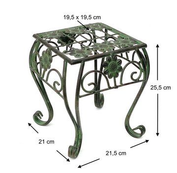 DanDiBo Blumenständer Blumenhocker Metall Grün Eckig 3er Set Blumenständer 96007 Blumensäule Modern Pflanzenständer Pflanzenhocker Vintage