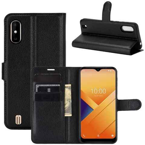 Wigento Handyhülle Für Wiko Y81 Handy Tasche Wallet Premium Schwarz Schutz Hülle Case Cover Etuis Neu Zubehör