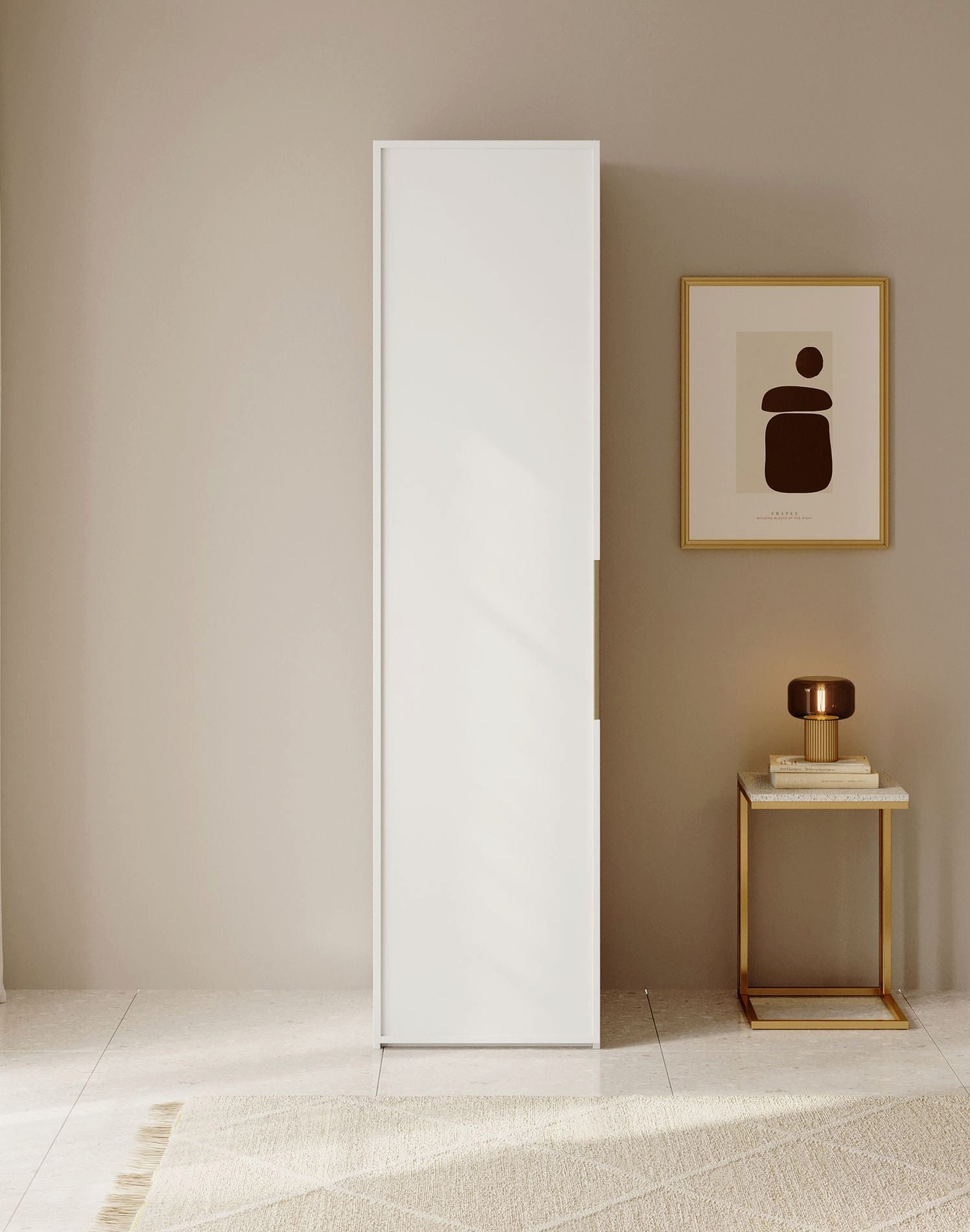 Selsey Kleiderschrank FRAME mit 3D-Optik, flexibler Innenaufteilung & Metallgriffen.
