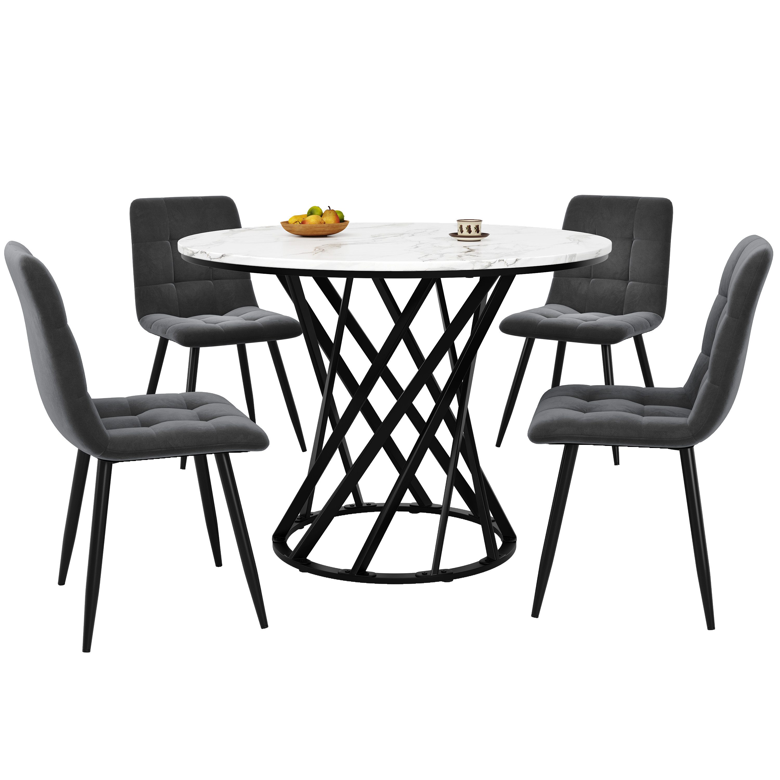 MODFU Essgruppe Stylisches Esstisch,Esszimmerstühle,Esstisch-Set, (Stuhl:44 günstig online kaufen