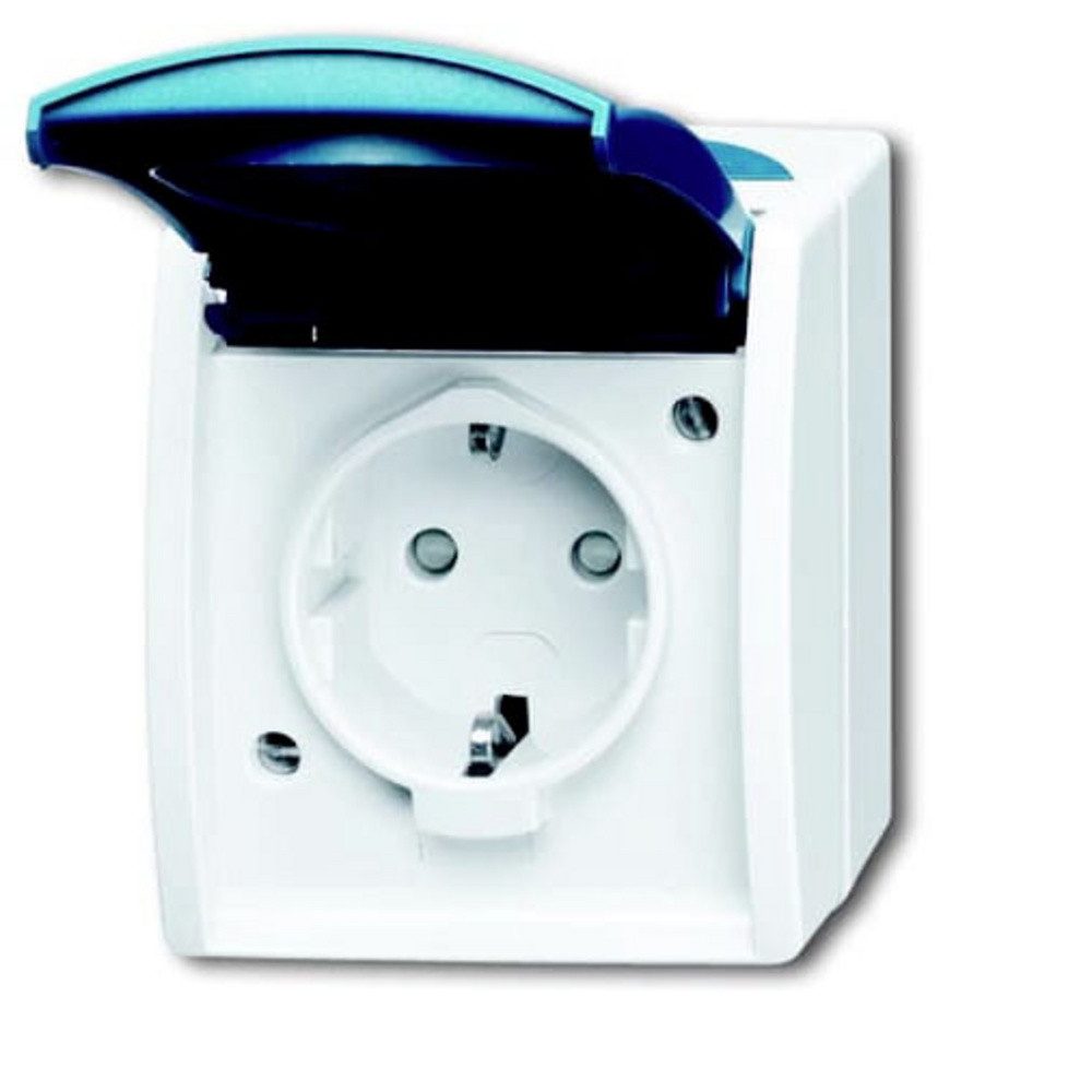 ABB Steckdose ABB 2CKA002083A0842 Schutzkontakt-Steckdose IP44 Lichtgrau (RAL 703