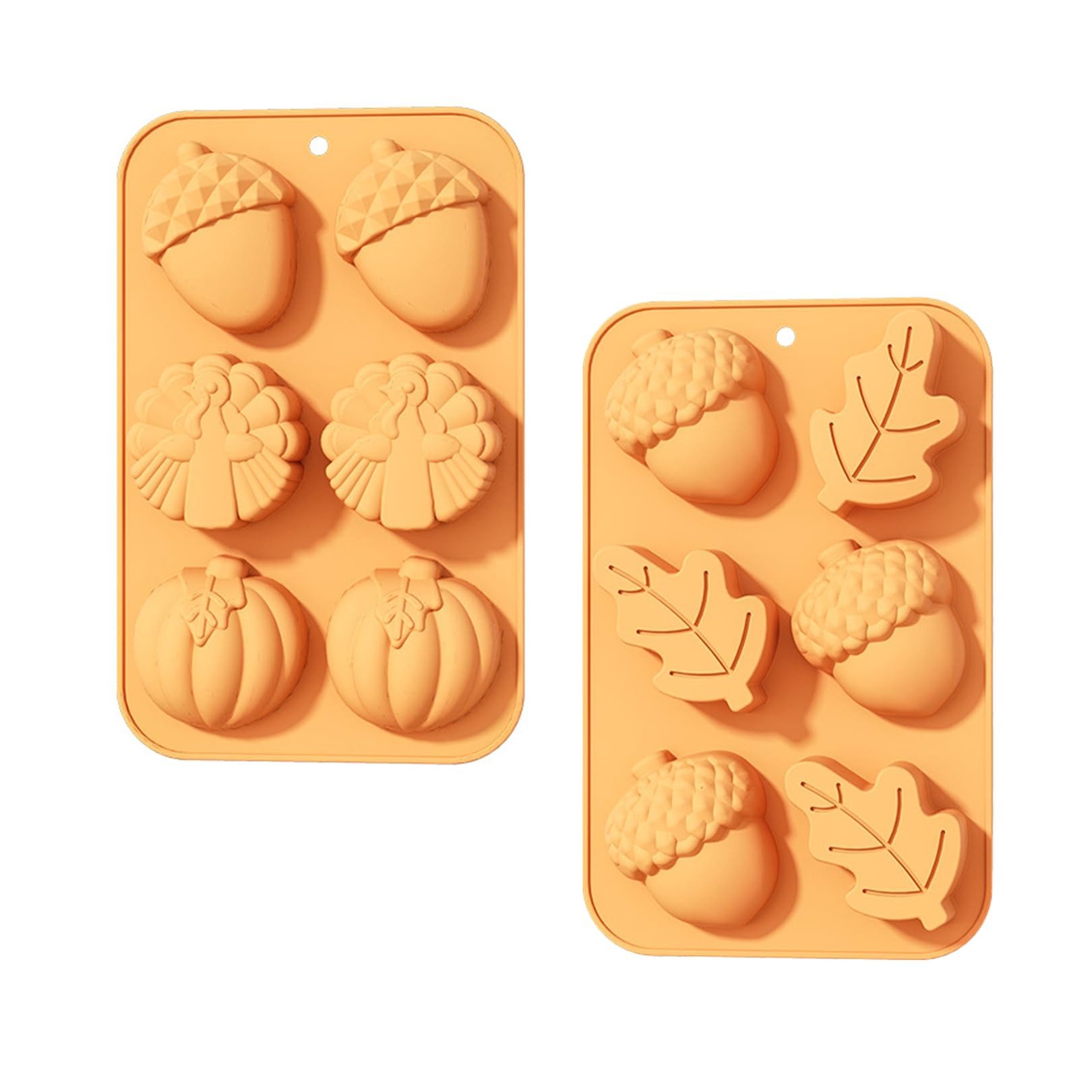 FOUORTUNATE-BEE Silikonform 2 Stück Herbst Silikonformen für Pudding, Muffin, Kuchen, (2-tlg)