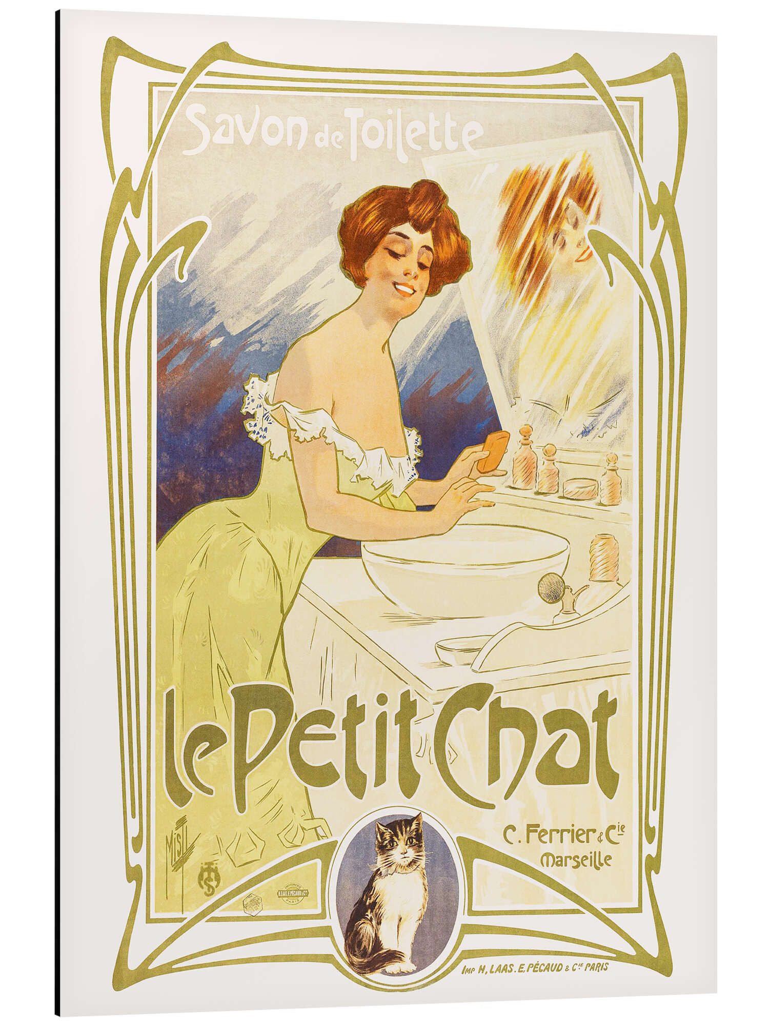 Posterlounge Wandbild Seife von Le Petit Chat (französisch), Ferdinand Misti-Mifliez, erhältlich als Poster, Leinwandbild, Wandsticker oder Acrylglasbild