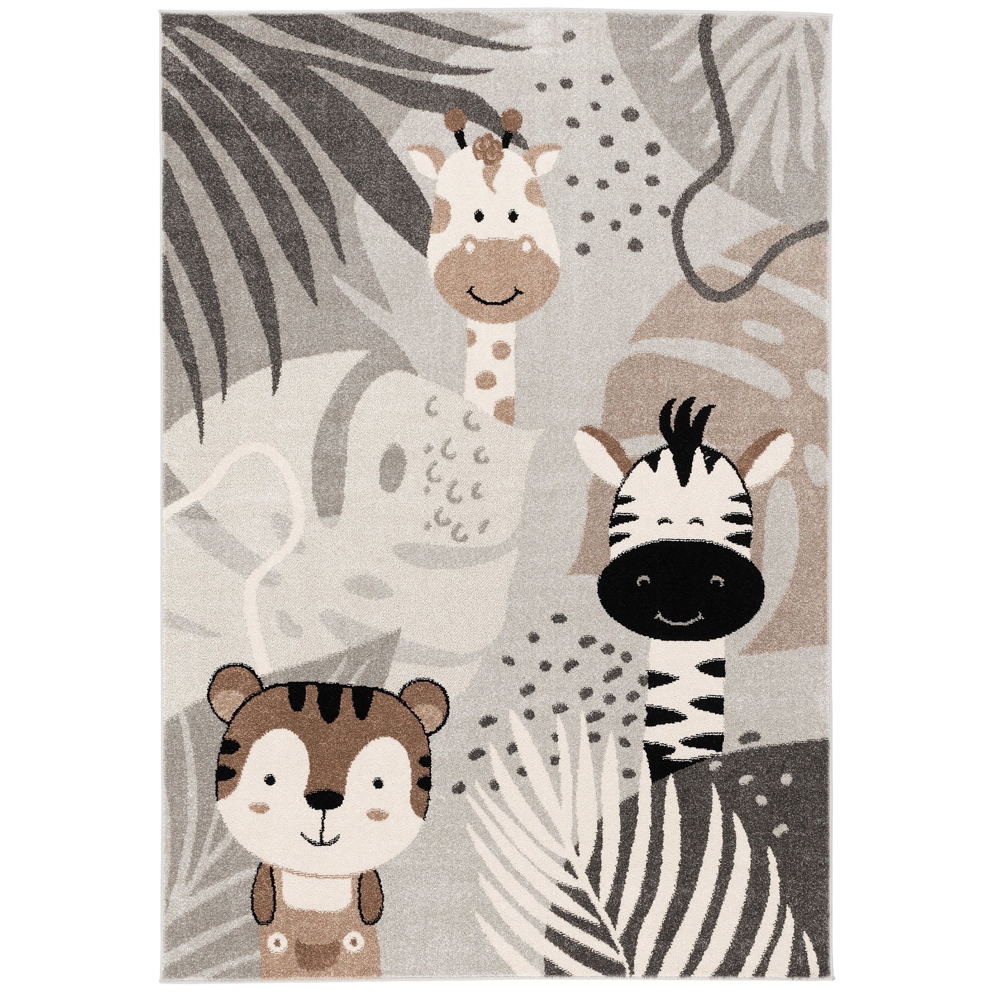 Pergamon Kinderteppich Kinder Teppich Softstar Kids Safari Friends, Rechteckig, Höhe: 11 mm