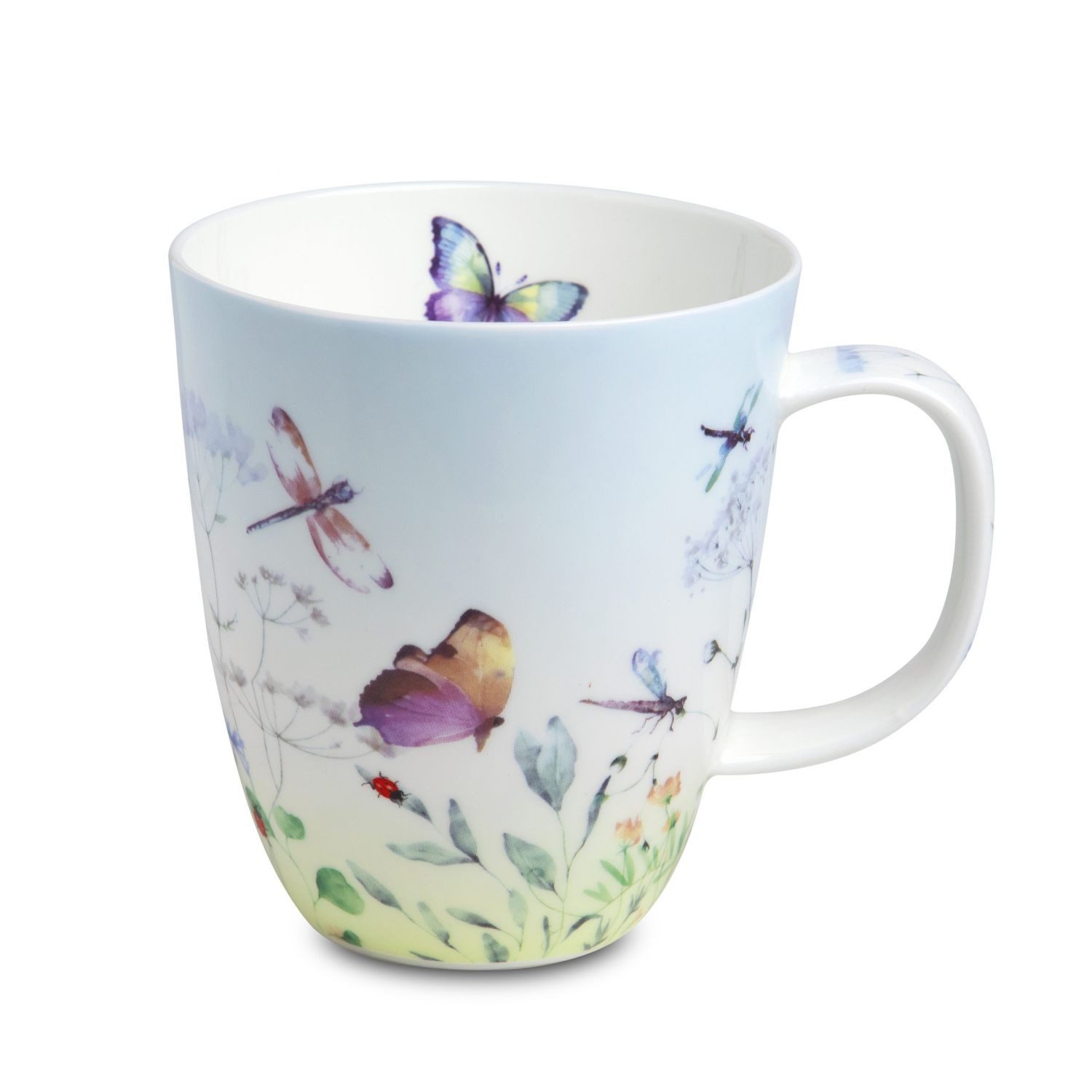 TeaLogic Tasse Schmetterling, Porzellan, Spülmaschinengeeignet, Weiß, Schmetterling, H: 11cm