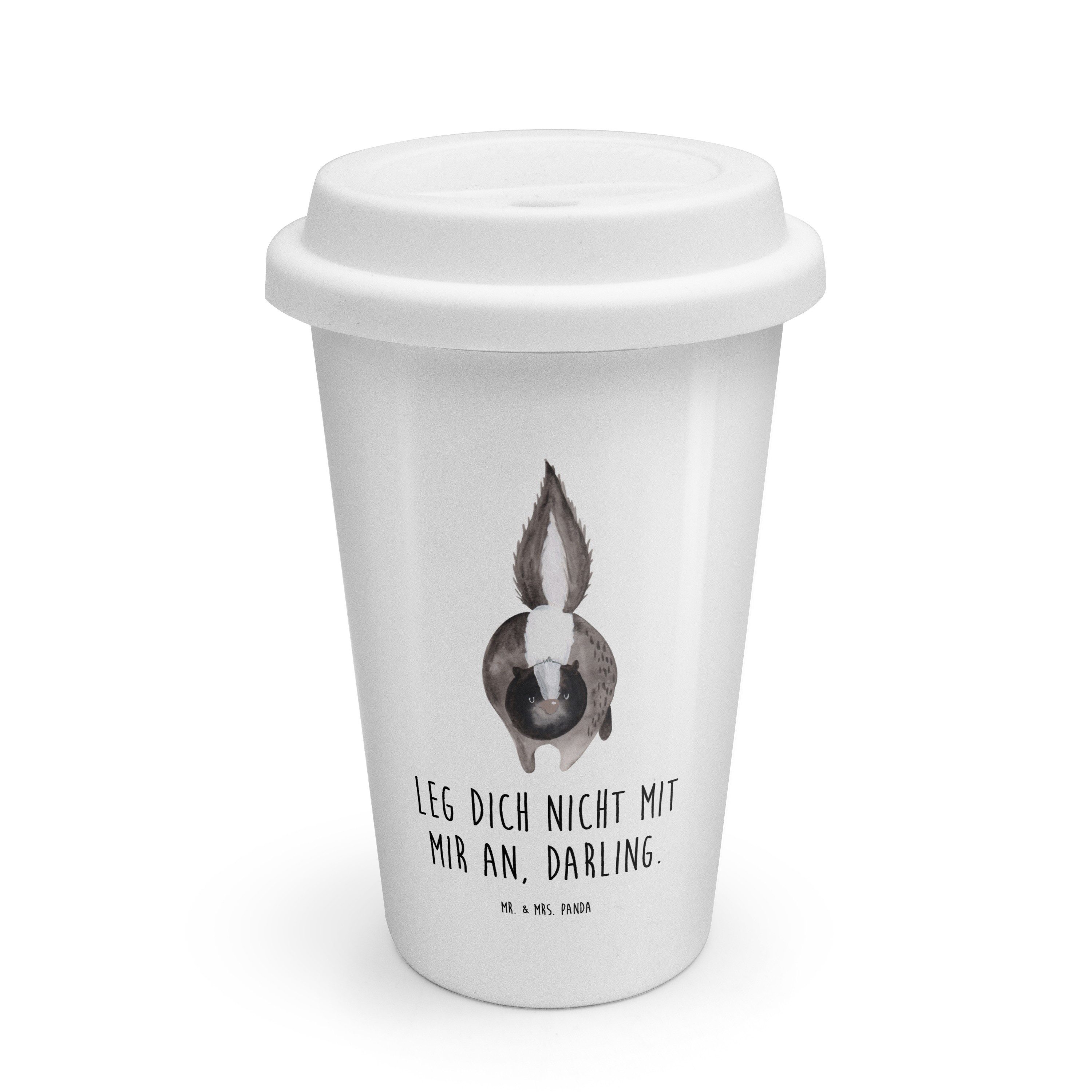 Mr. & Mrs. Panda Coffee-to-go-Becher Stinktier Angriff, Thermobecher To Go, Weiß, Coffee Go Becher, Raubti, Keramik, thermobecher keramik Keramikbecher Coffee To Go Becher