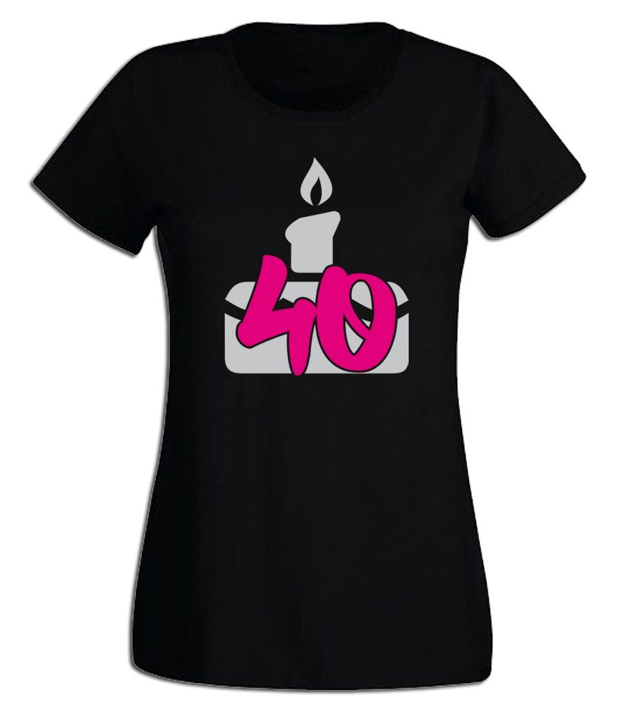 Ggraphics TShirt Damen TShirt 40 Geburtstagstorte zum 40