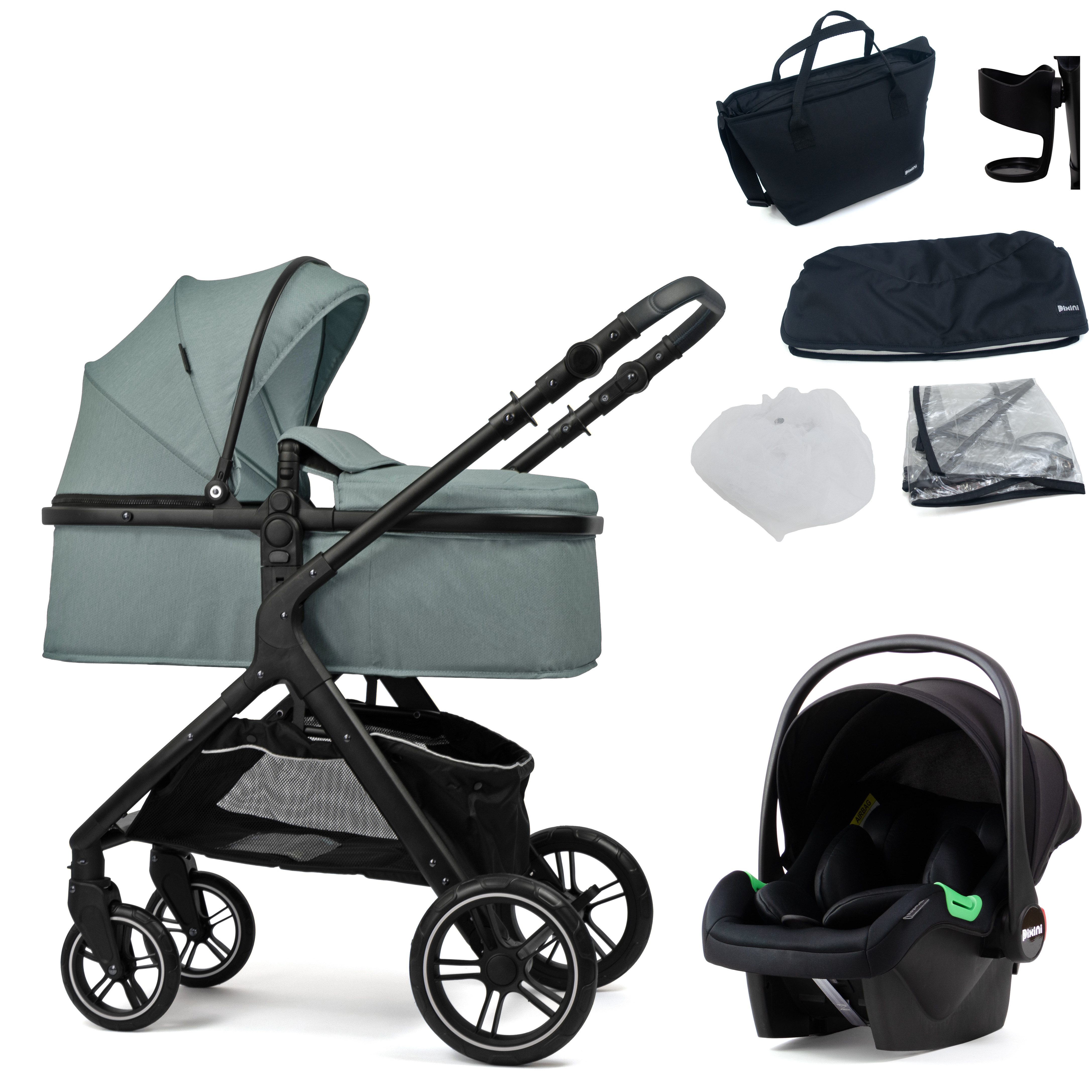 Pixini Kombi-Kinderwagen Pixini Nelio Коляски 3in1 Set