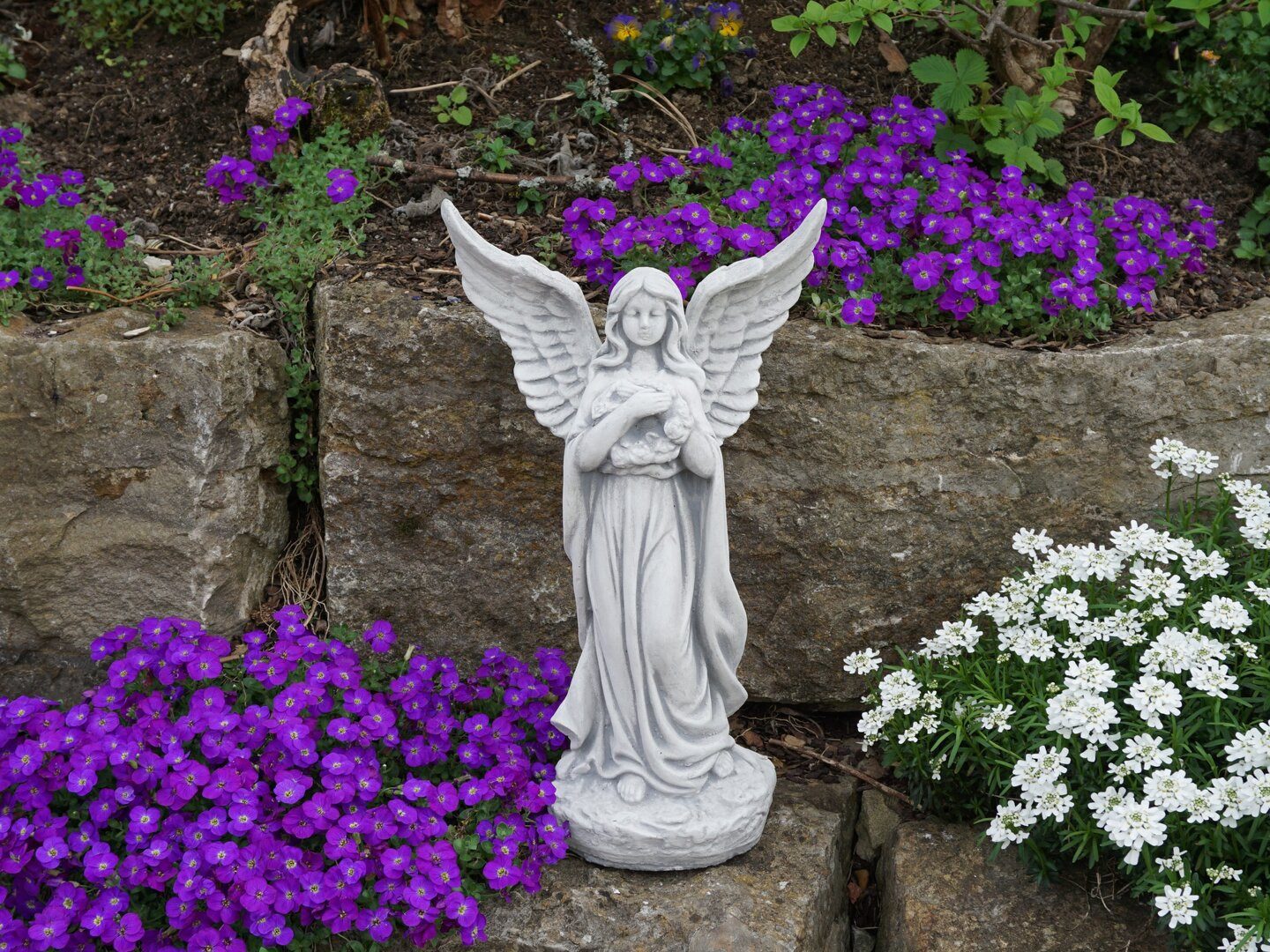 gartendekoparadies.de Gartenfigur Engel mit Flügel Grabengel, günstig online kaufen