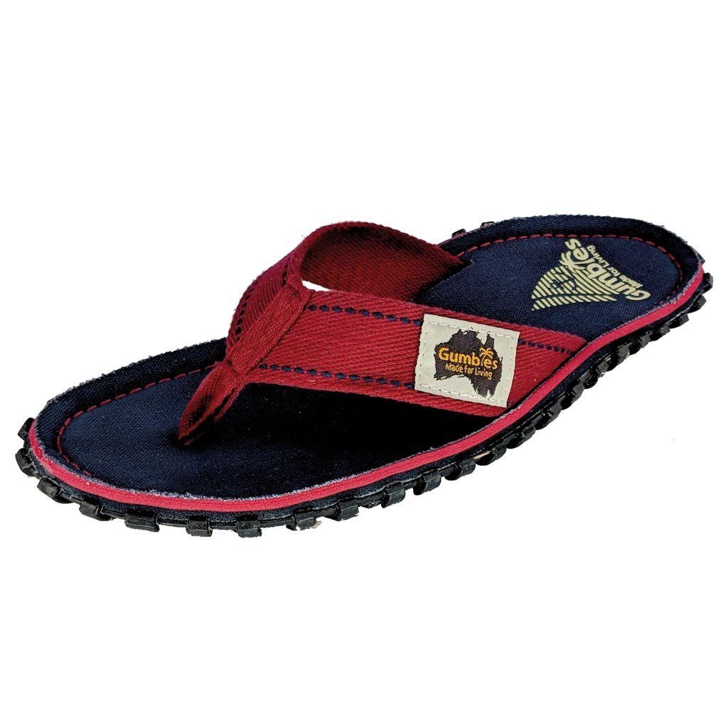Gumbies Original in Navy Coast T-Strap-Zehentrenner aus recycelten Materialien hergestellt, stabile Gummisole