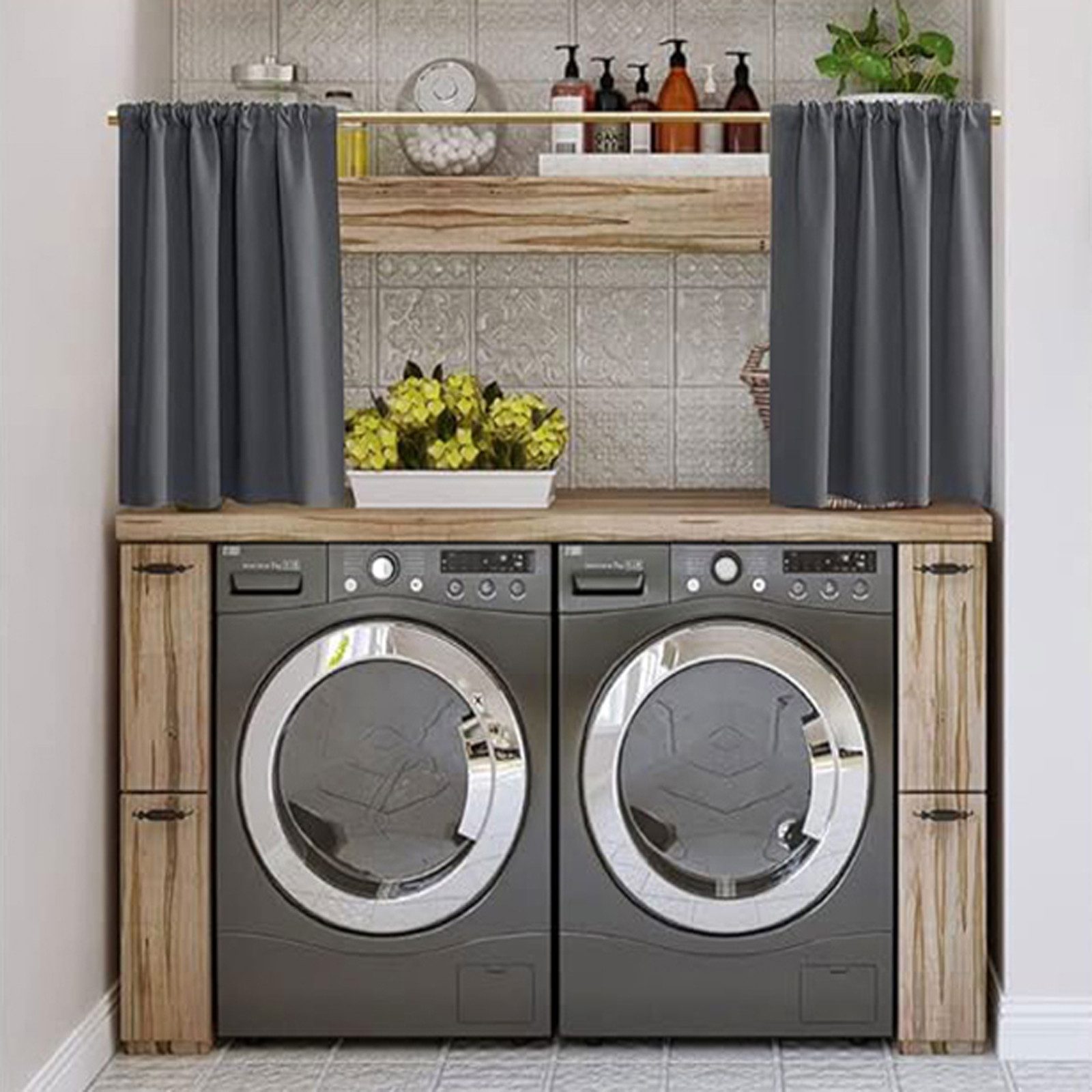 Jibenhome Scheibengardine Blickdicht Vorhänge Kurze Thermovorhang 2 Paneele günstig online kaufen