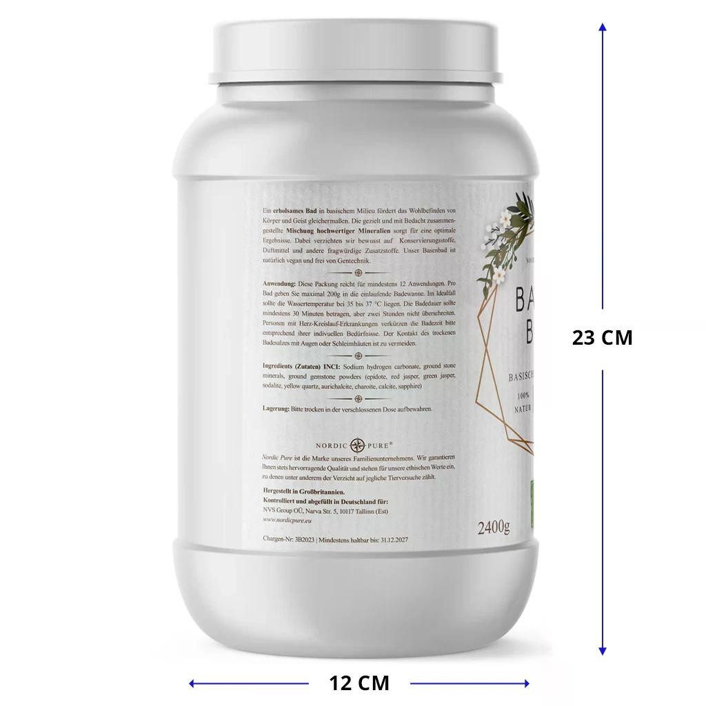 Nordic Pure® Badezusatz Nordic Pure Basenbad, Badesalz zur Entspannung sensibler Hauttypen – 12 Anwendungen
