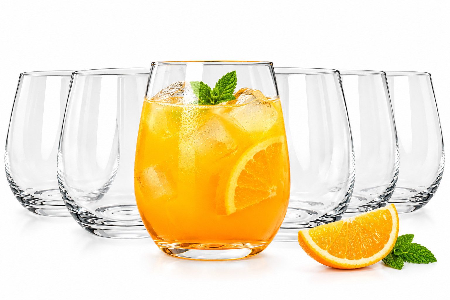 Sendez Glas 6 Trinkgläser 570ml Wassergläser Saftgläser Cocktailgläser, 6-tlg., Glas