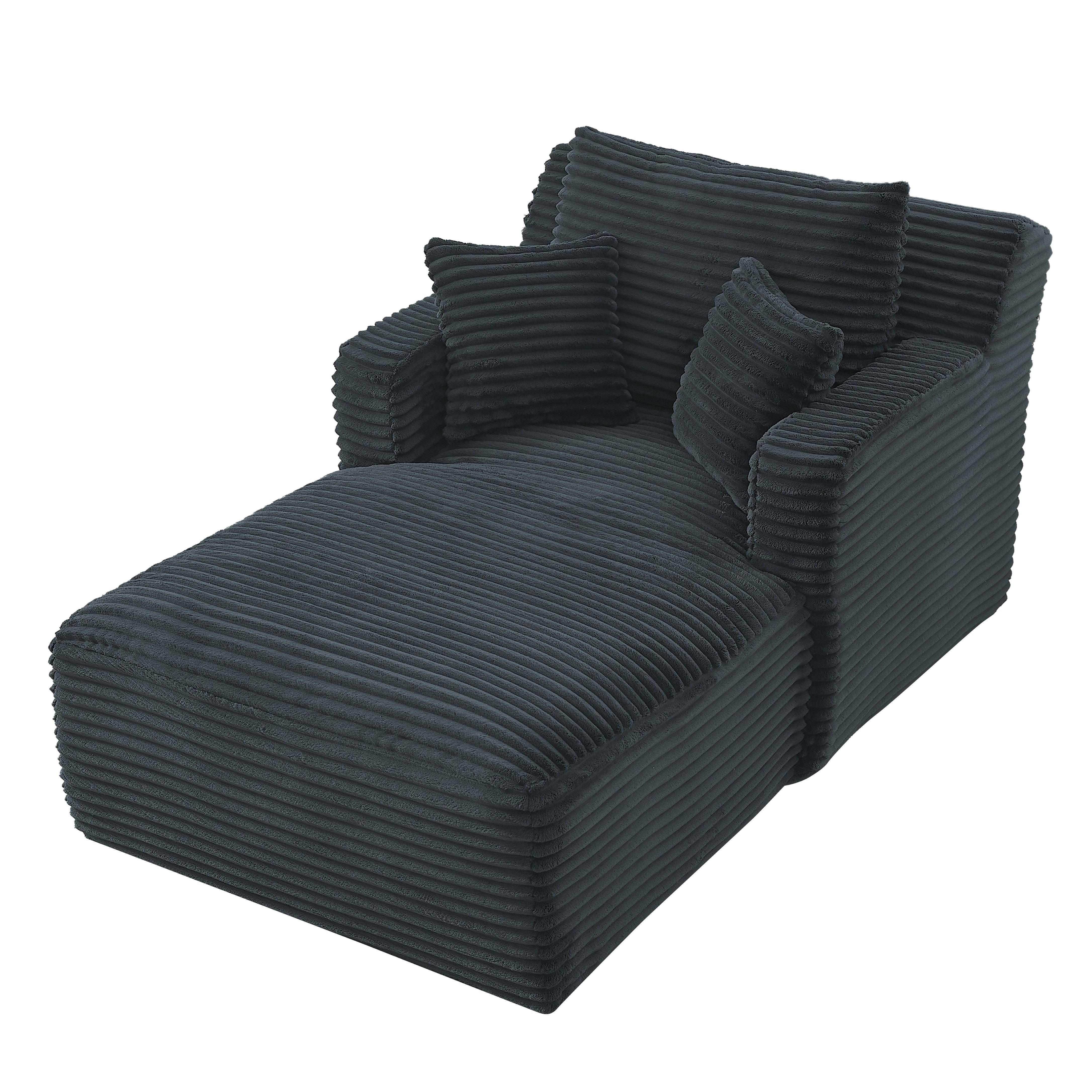 GLP Chaiselongue Bodensofa mit Schlaffunktion, Cord Chaiselongue Relaxsessel Schlafsofa ohne Montage