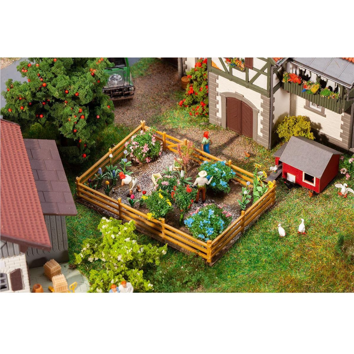 Faller Modelleisenbahn-Baum Faller Ziergarten mit Blumen und Büschen Set